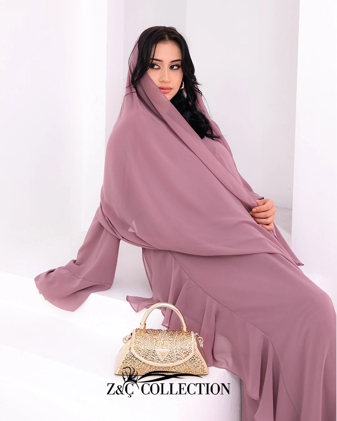 Fırfır Detaylı Özel Dikim Abaya