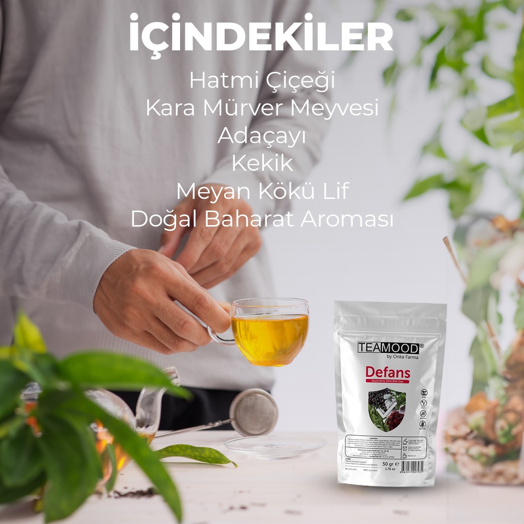 TEAMOOD Defence Tea - Ungesüßter natürlicher Kräutertee - 50 Gr