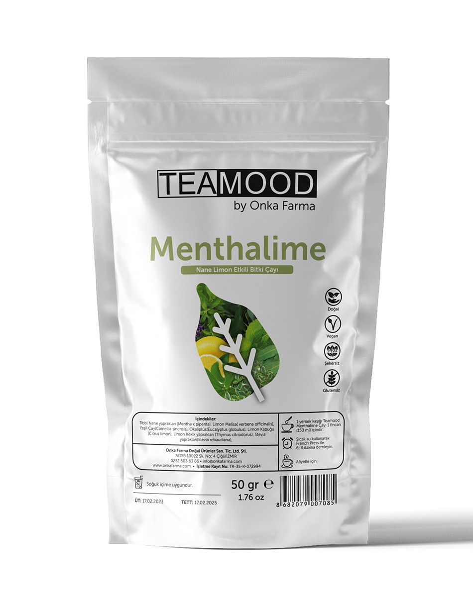 TEAMOOD Menthalime Bitki Çayı -  Nane Limon Etkili Bitki Çayı - 50 gr