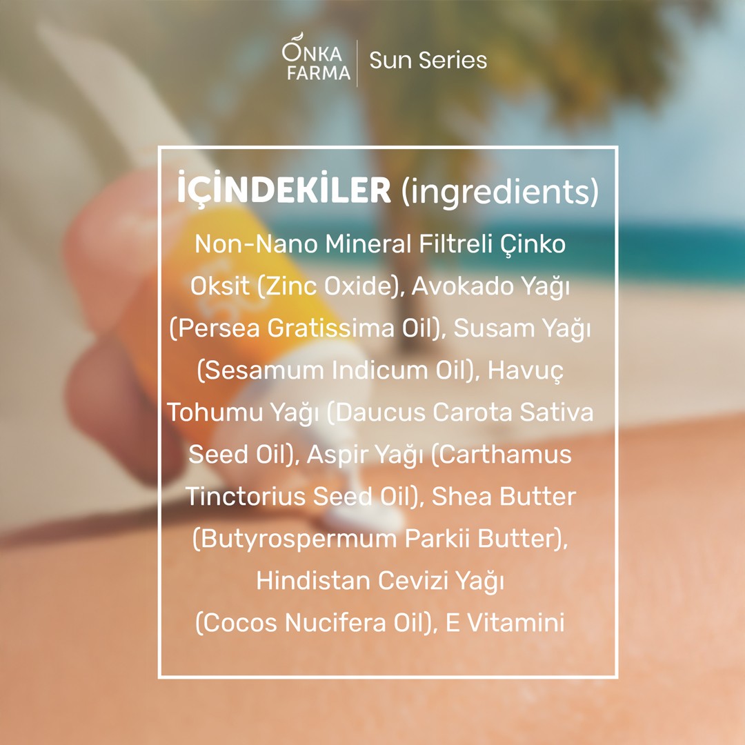 Onka Farma Doğal Güneş Kremi - 50+ SPF Faktör - 50 gr