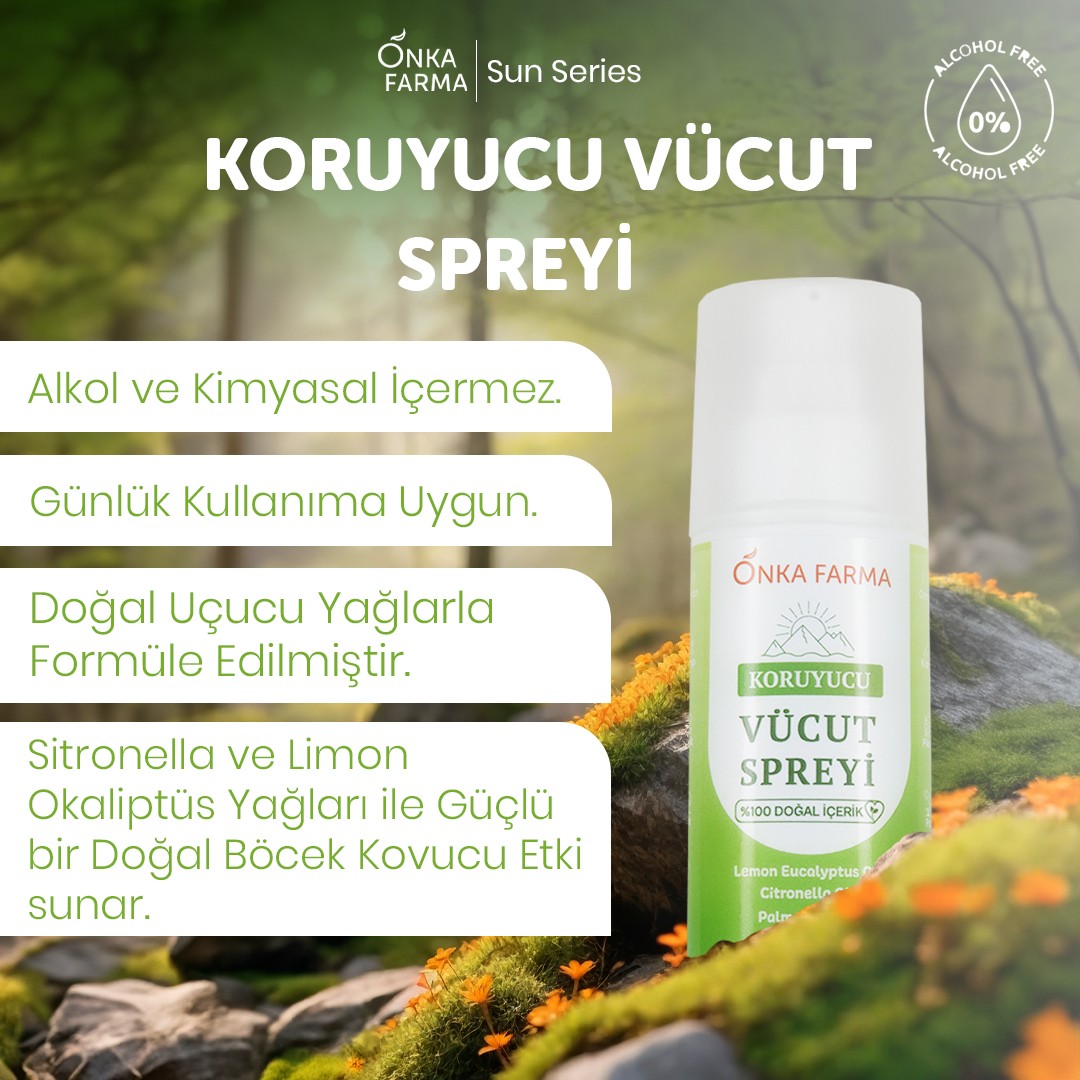 Onka Farma Sinek Ve Kene Kovucu Koruyucu Losyon - %100 Doğal Vücut Spreyi - 7 Yaş Üzeri - 75 ml