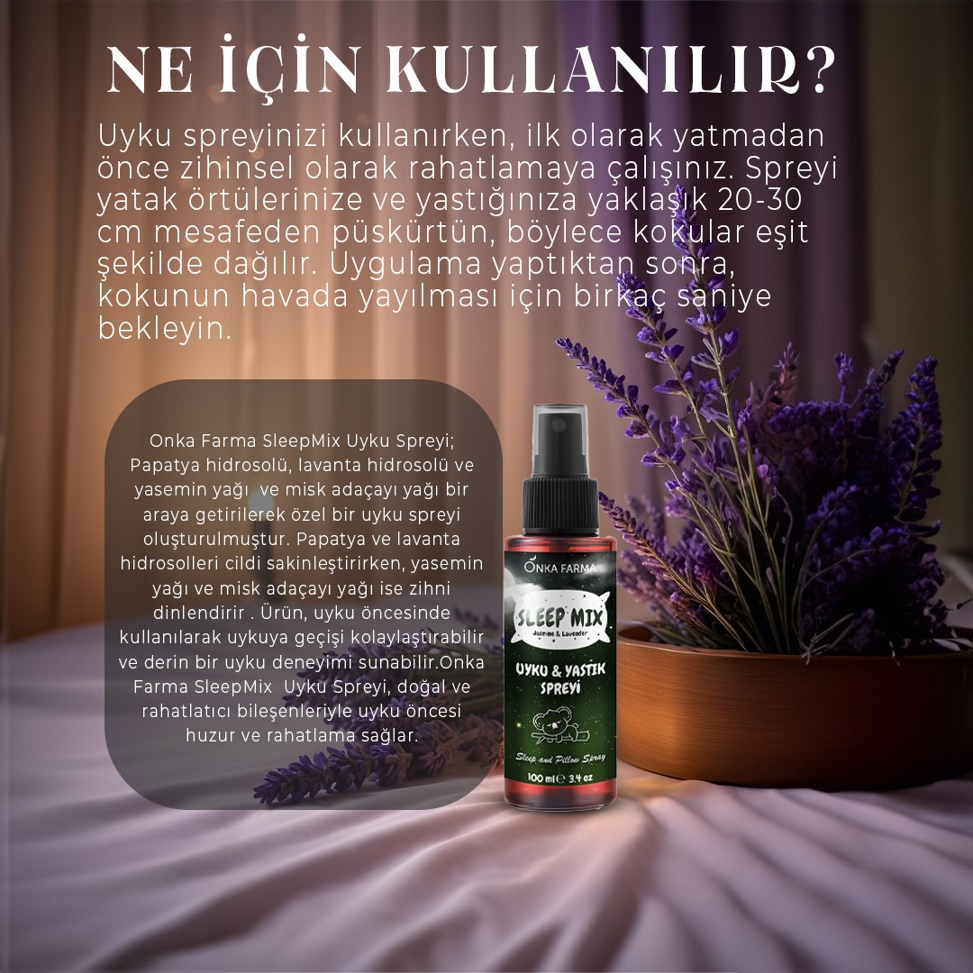 Onka Farma SleepMix Uyku Yastık Spreyi (Yasemin & Lavanta)