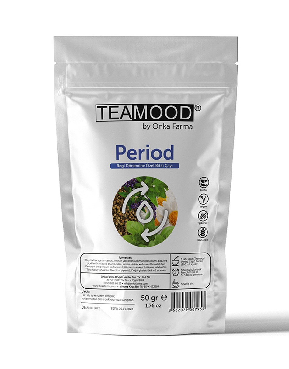 TEAMOOD Regl Period Çayı - PMS Adet Regl Dönemine Özel Şekersiz Doğal Bitki Çayı - 50 Gr