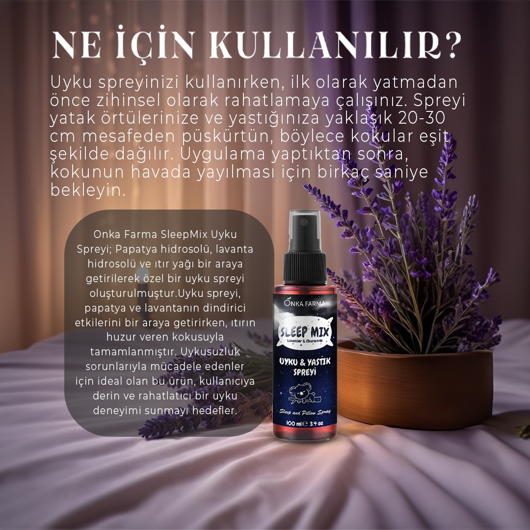 Onka Farma SleepMix Uyku Yastık Spreyi (Lavanta & Papatya)