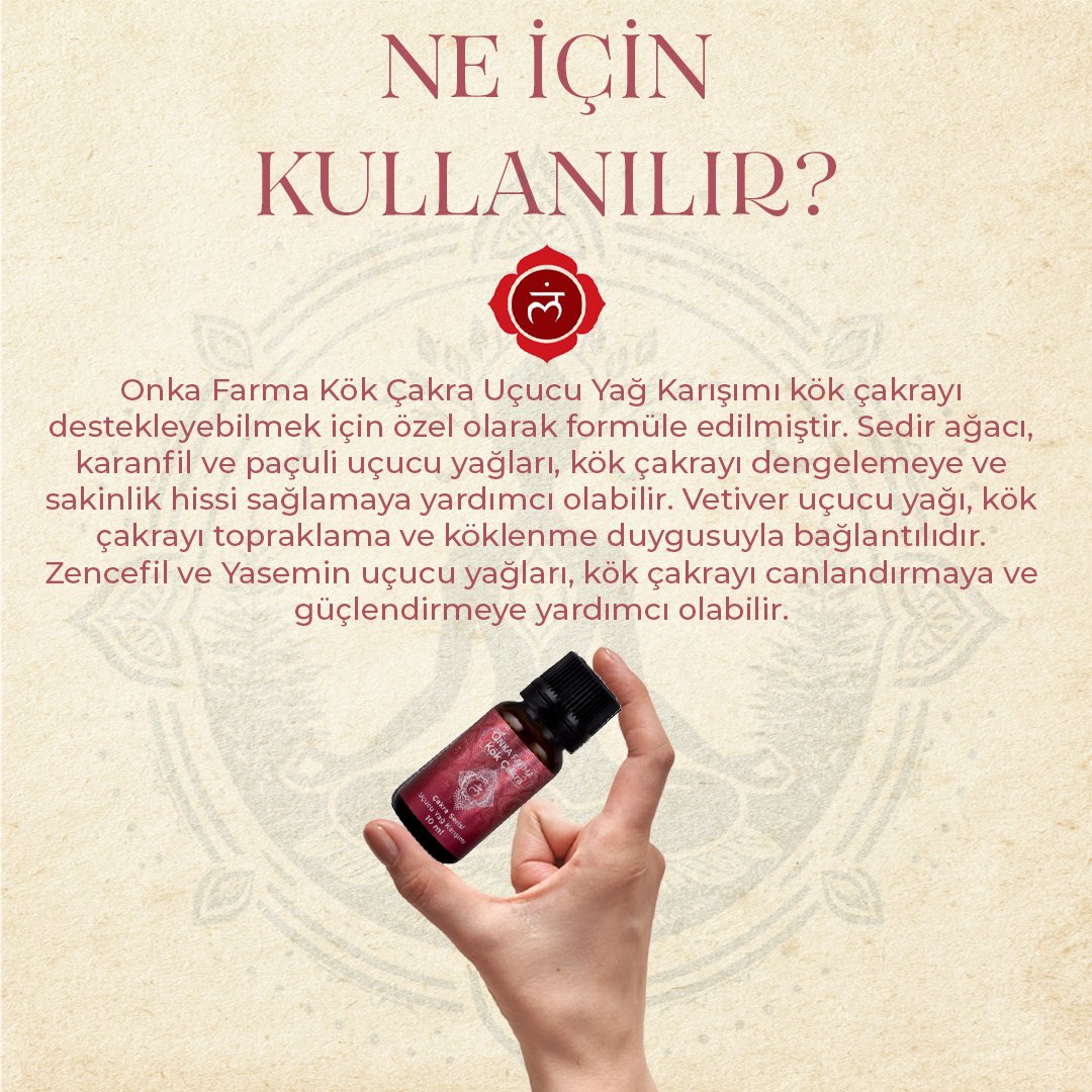 Onka Farma Kök Çakra Uçucu Yağ Karışımı