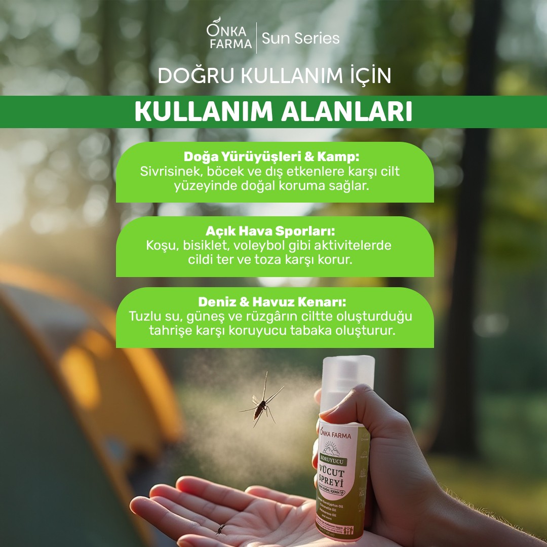 Onka Farma Sinek Ve Kene Kovucu Koruyucu Losyon - %100 Doğal Vücut Spreyi - 7 Yaş Üzeri - 75 ml