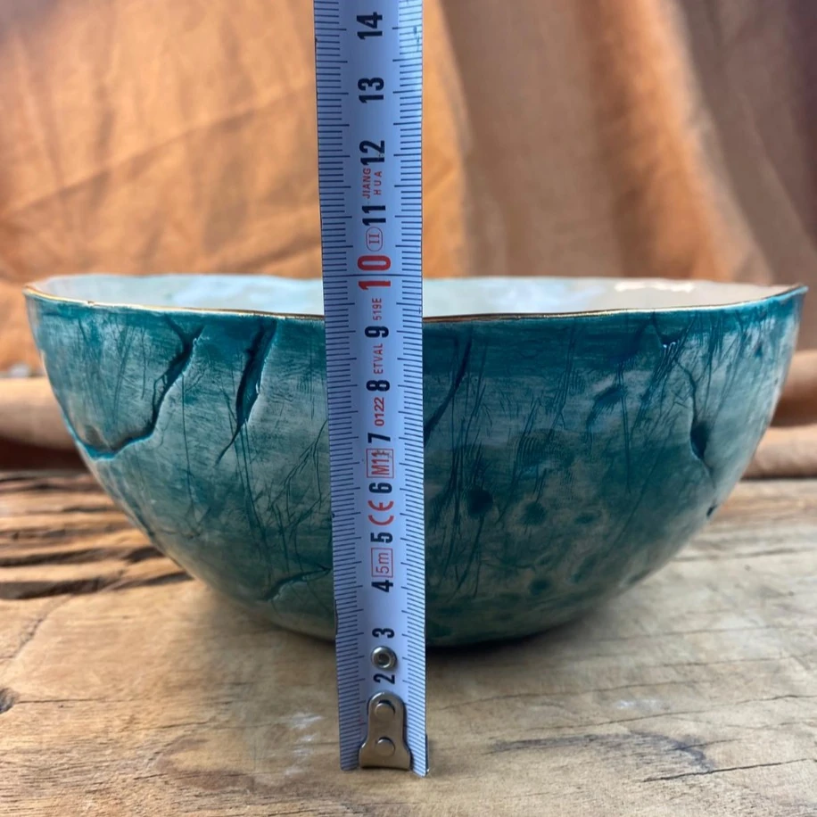 STONWARE 24K ALTIN DETAYLI BÜYÜK MAVİ KASE