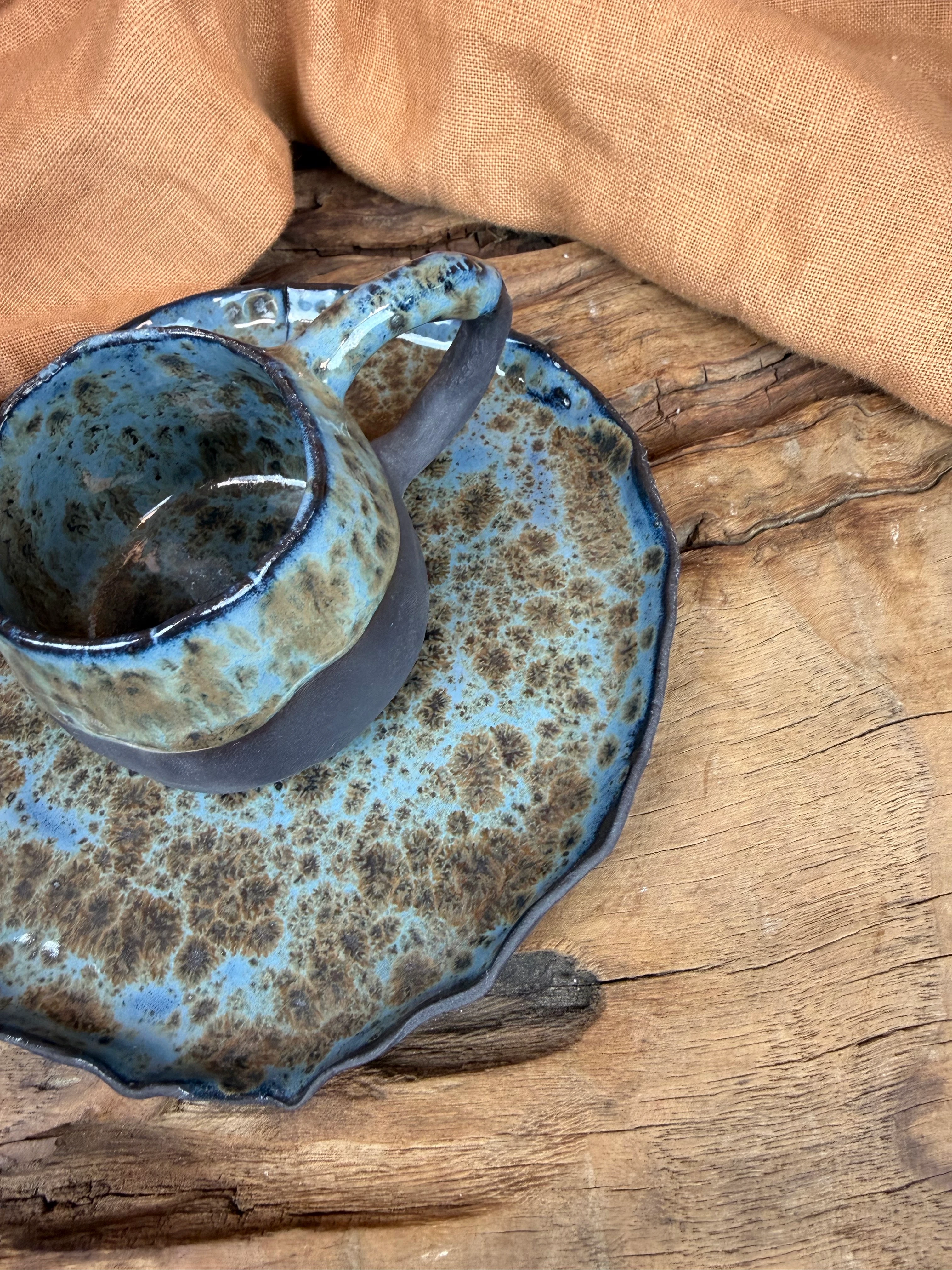 Doğal Dokulu Stoneware Kahve Fincanı – 100 ml