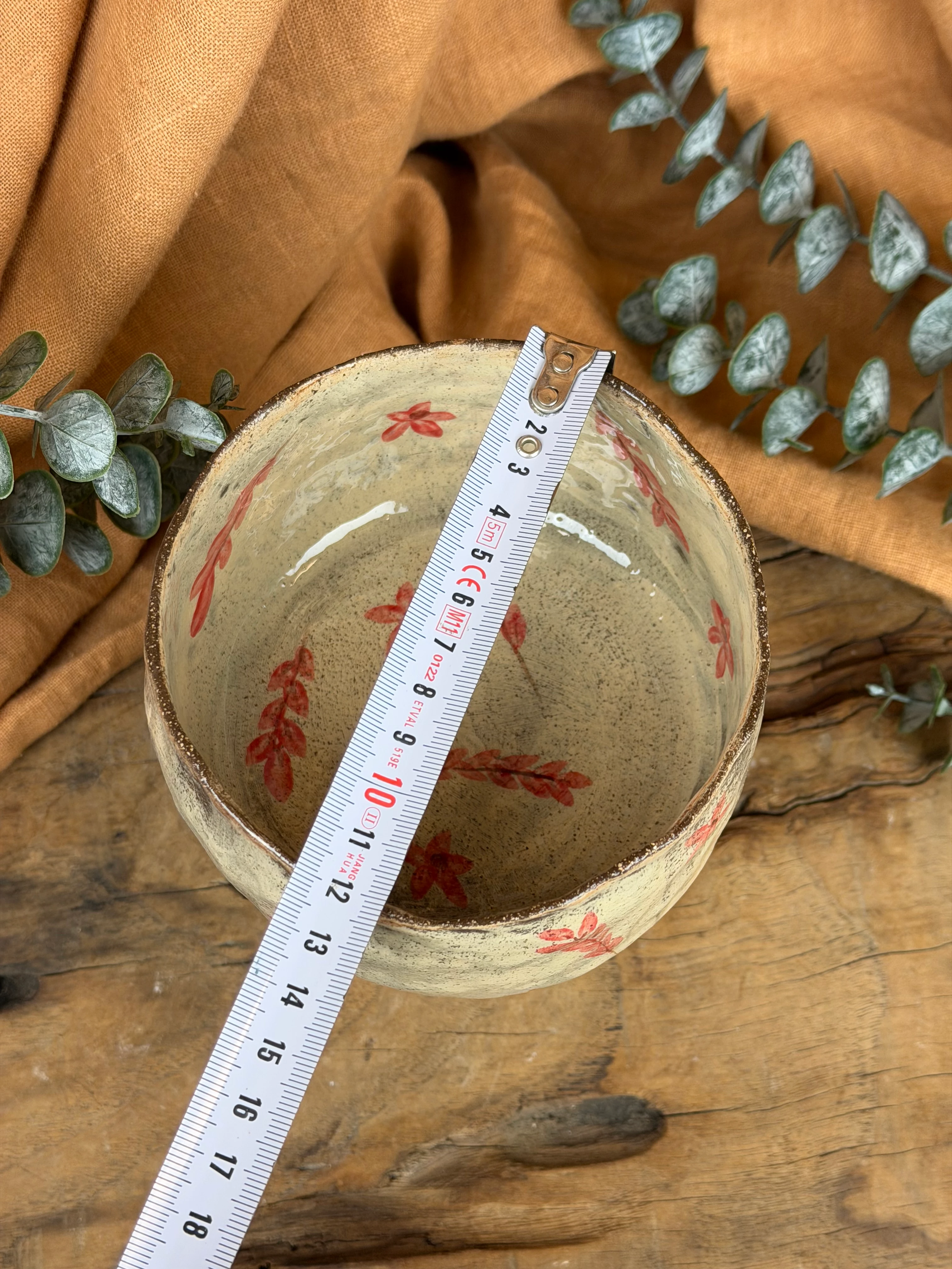 El Yapımı Ayaklı Seramik Kase – Eskitme Soft Renkler, Stoneware