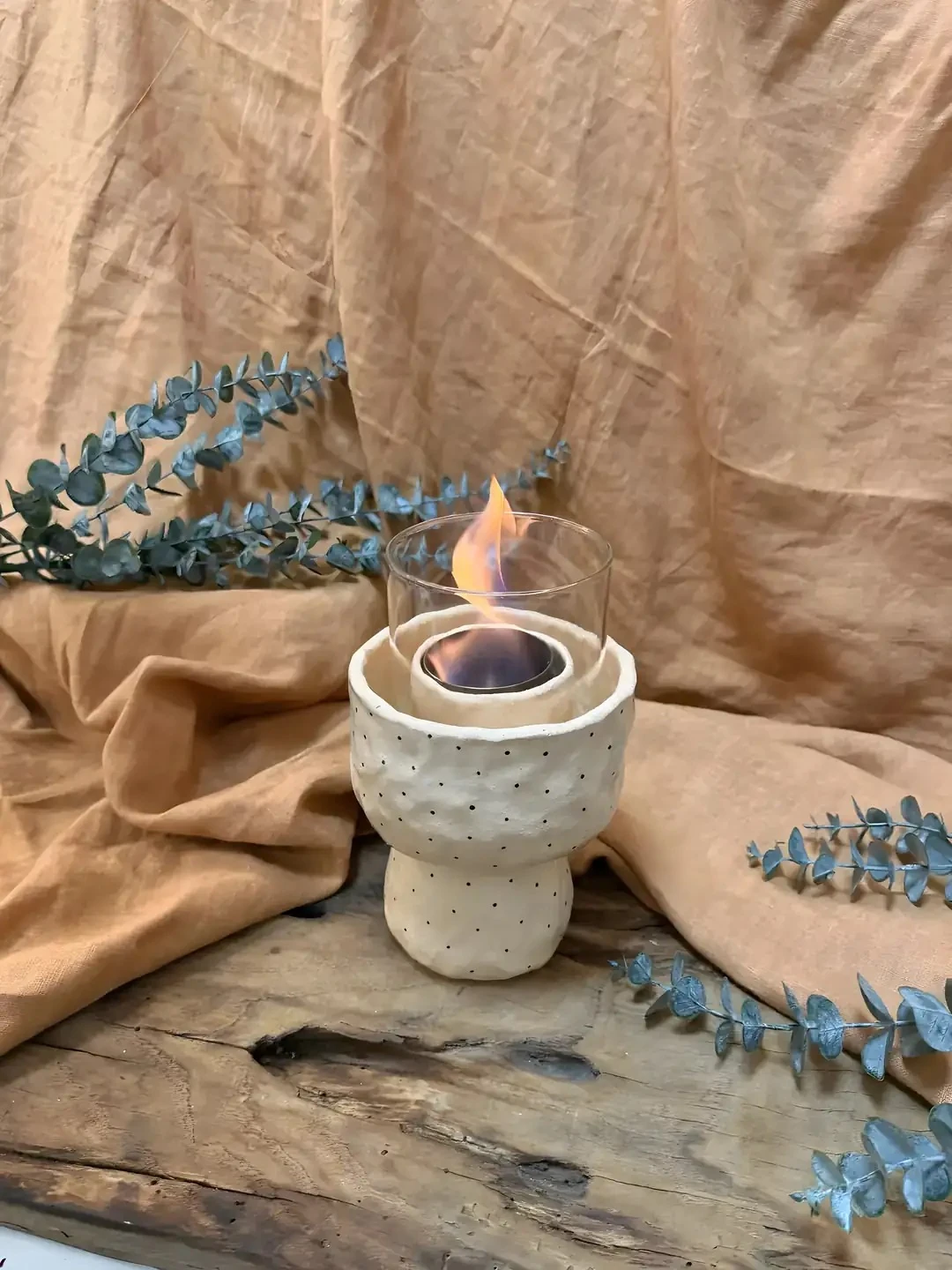 El Yapımı Seramik Masa Üstü Ateş Çukuru – Stoneware