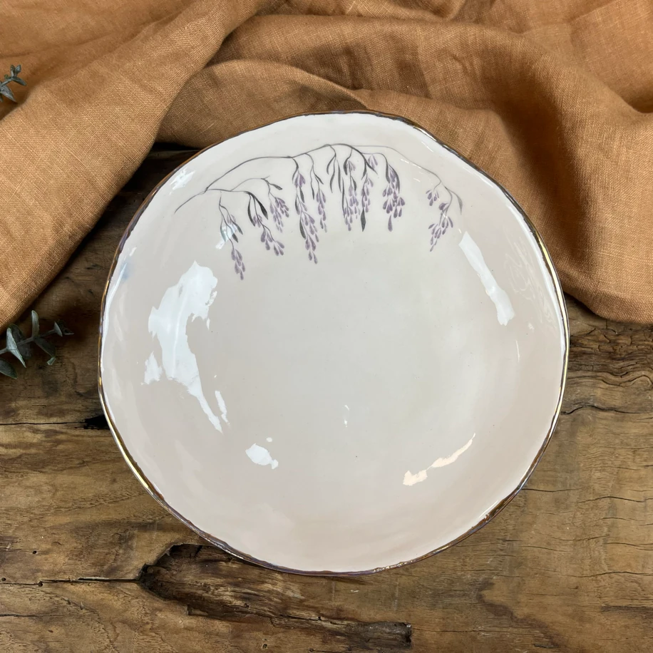 El Boyaması Ayaklı Kase