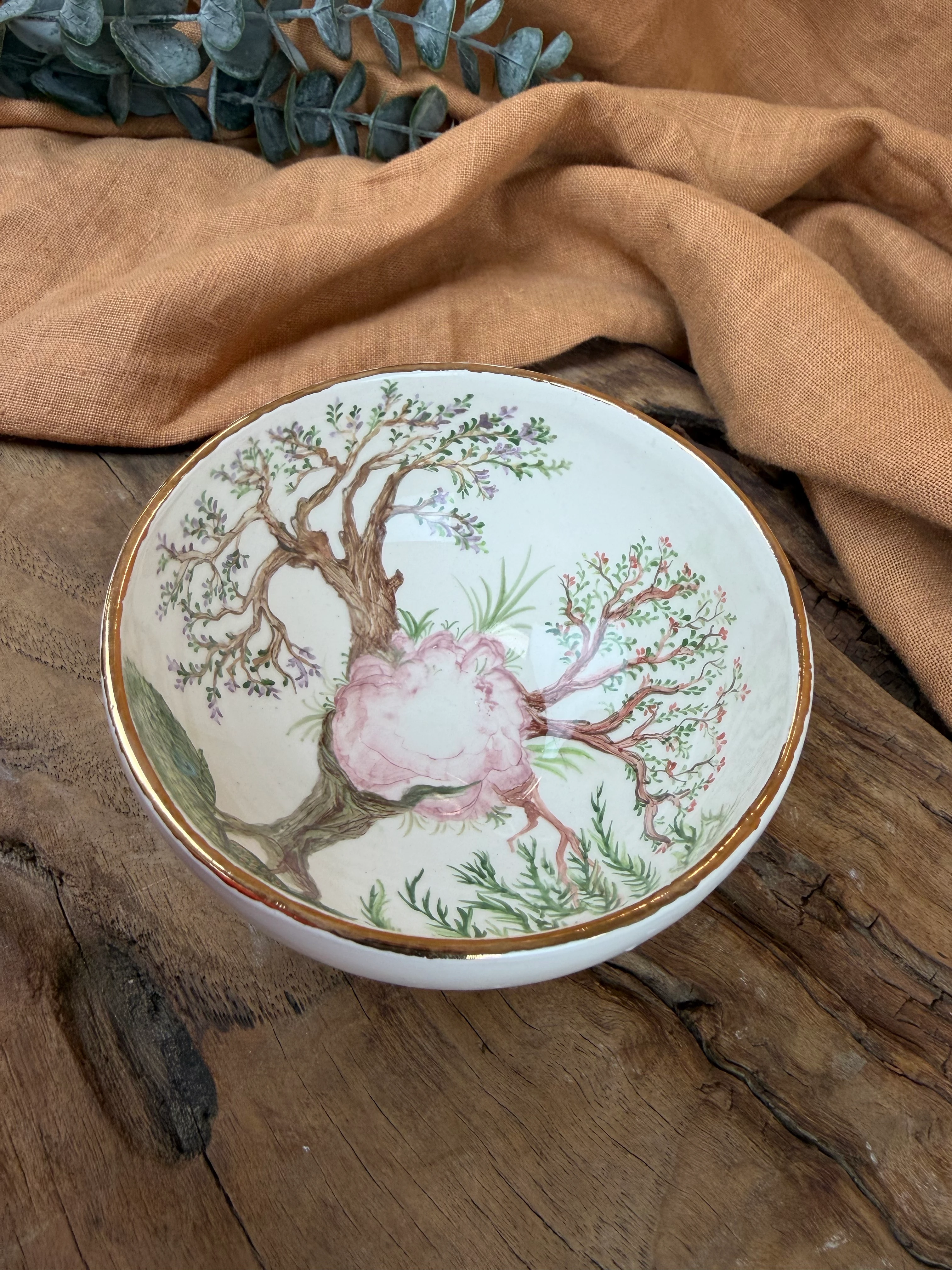 El Boyaması Çerez Kasesi (24k altın detaylı)