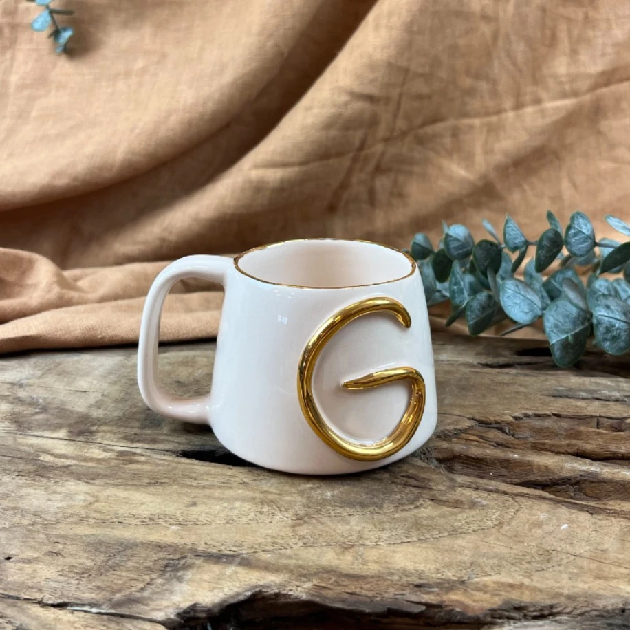 24K ALTIN DETAYLI "G" HARFLİ 250ml MUG