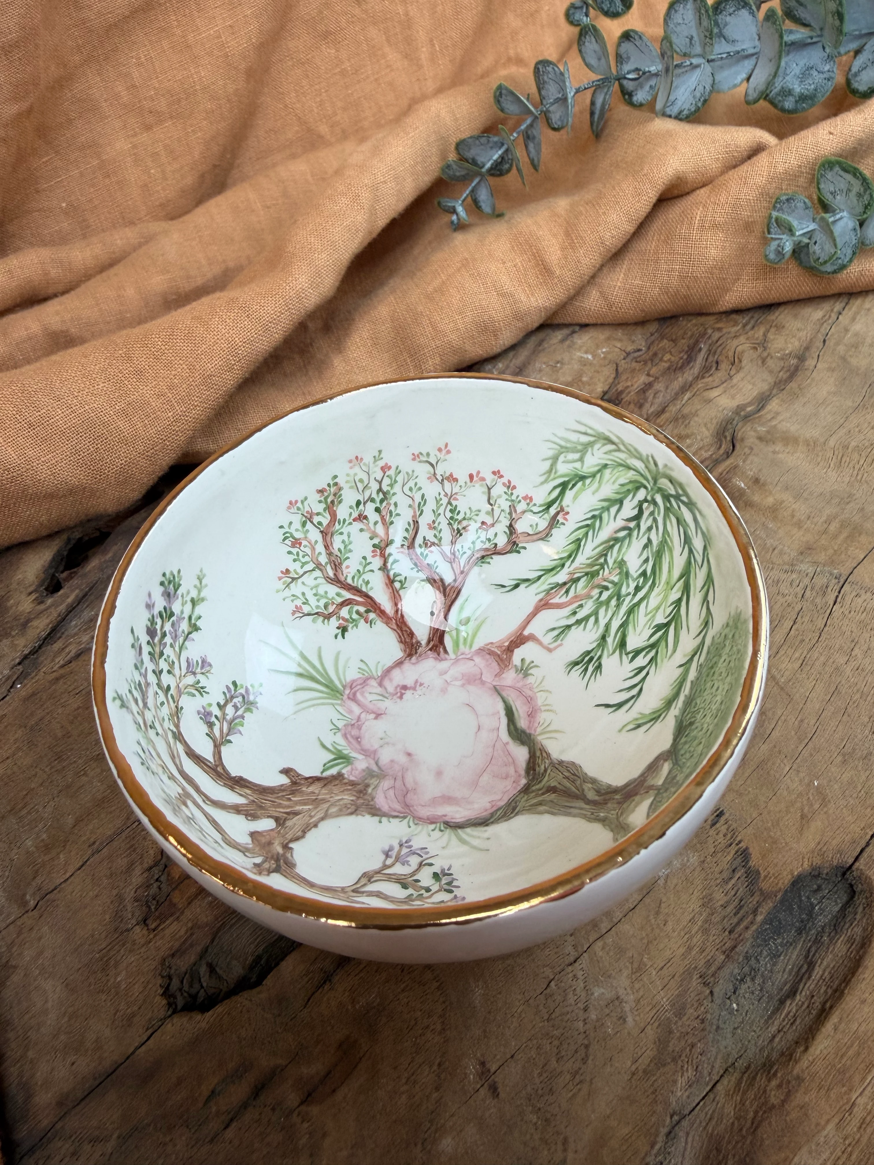 El Boyaması Çerez Kasesi (24k altın detaylı)