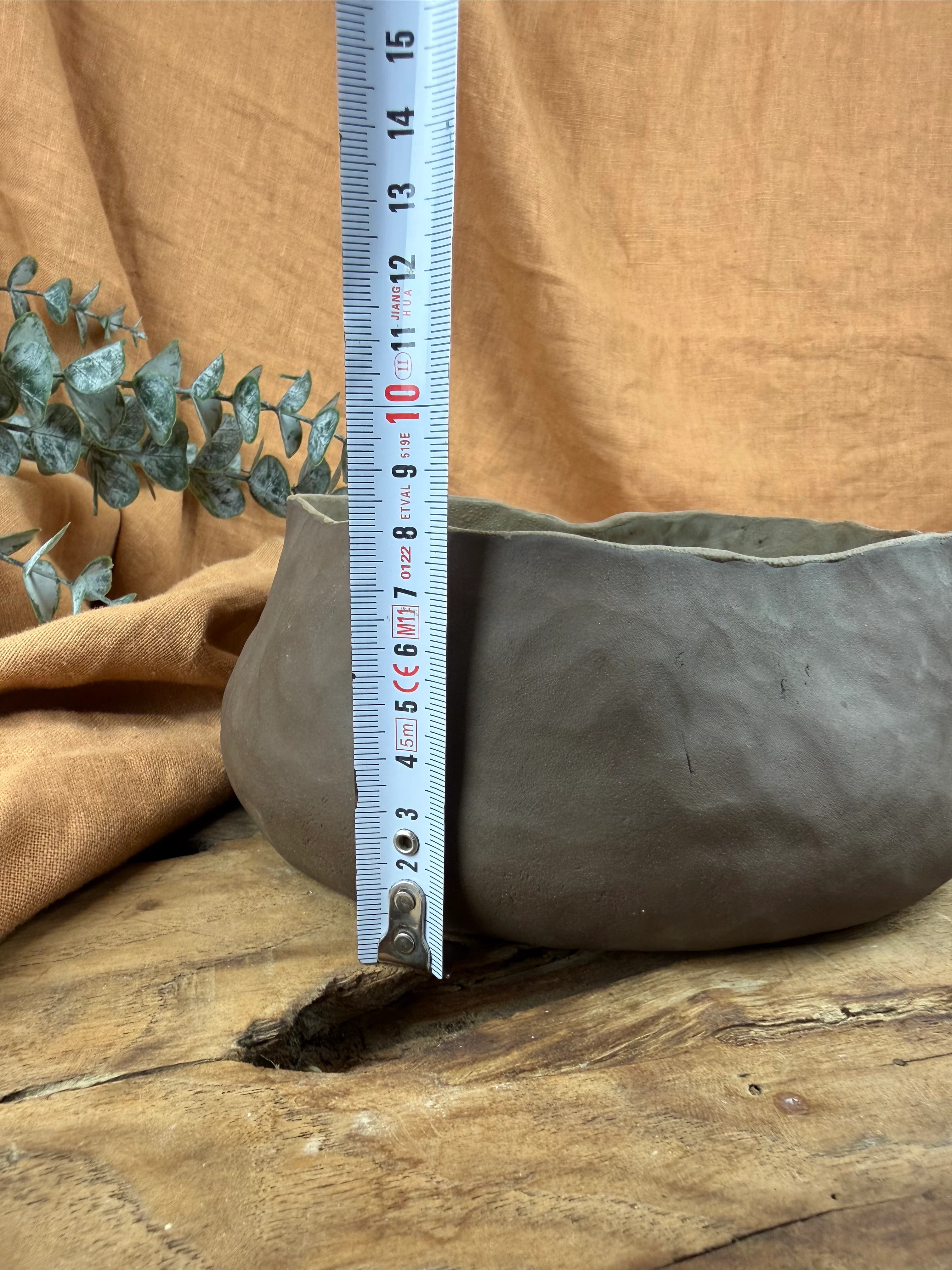 El yapımı Stoneware Mum kasesi (Pudra kokulu mum)