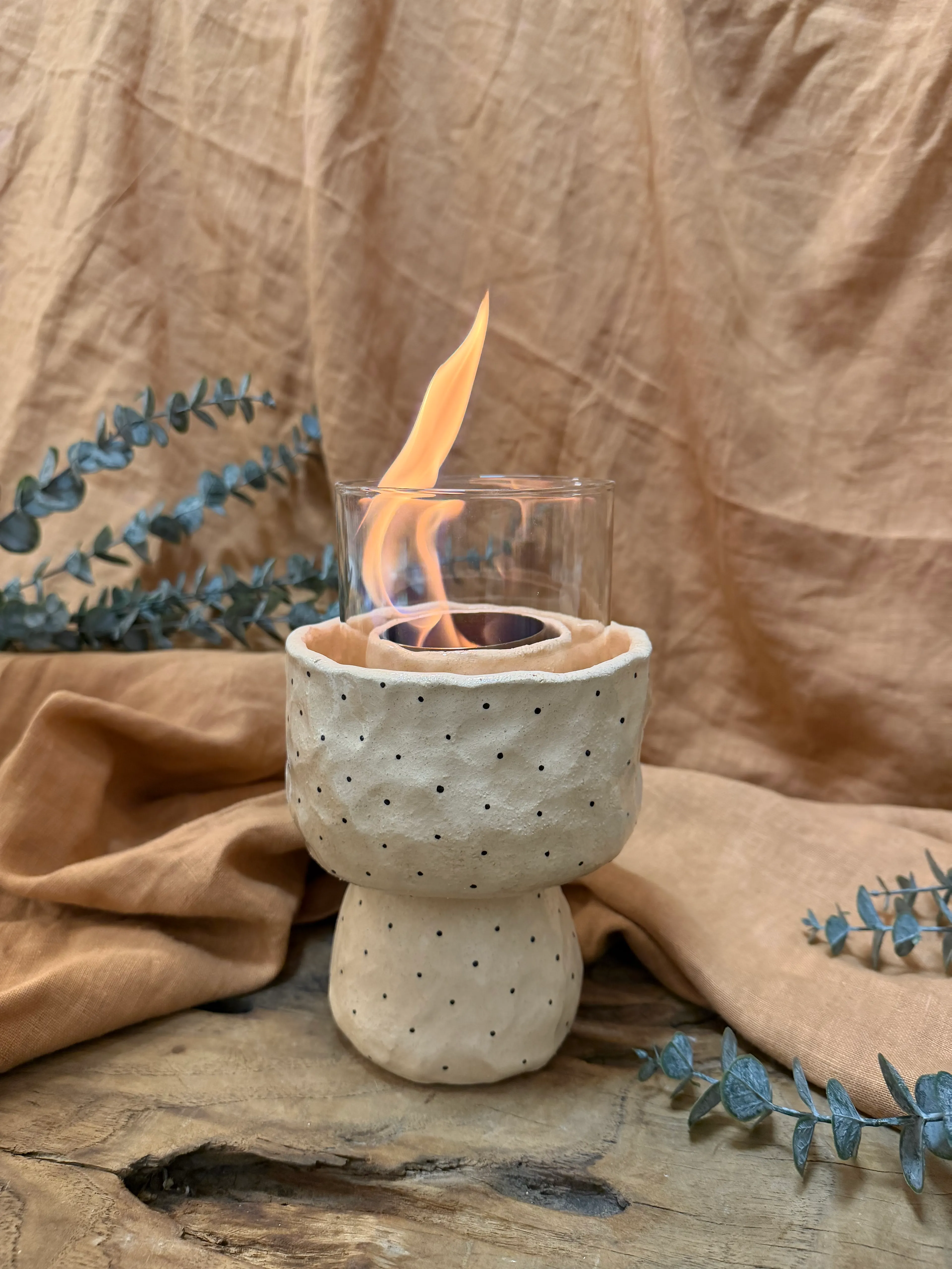 El Yapımı Seramik Masa Üstü Ateş Çukuru – Stoneware