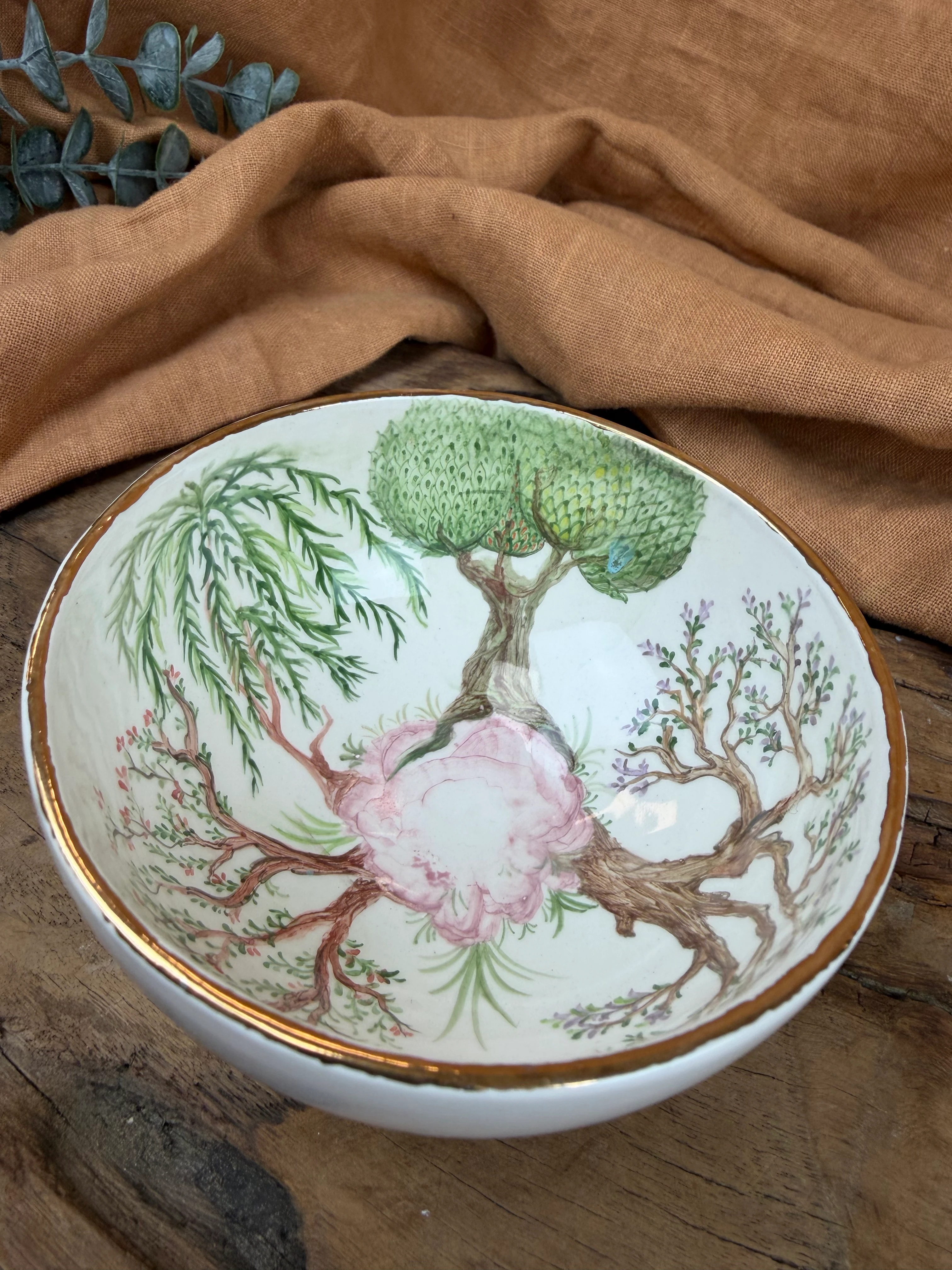 El Boyaması Çerez Kasesi (24k altın detaylı)