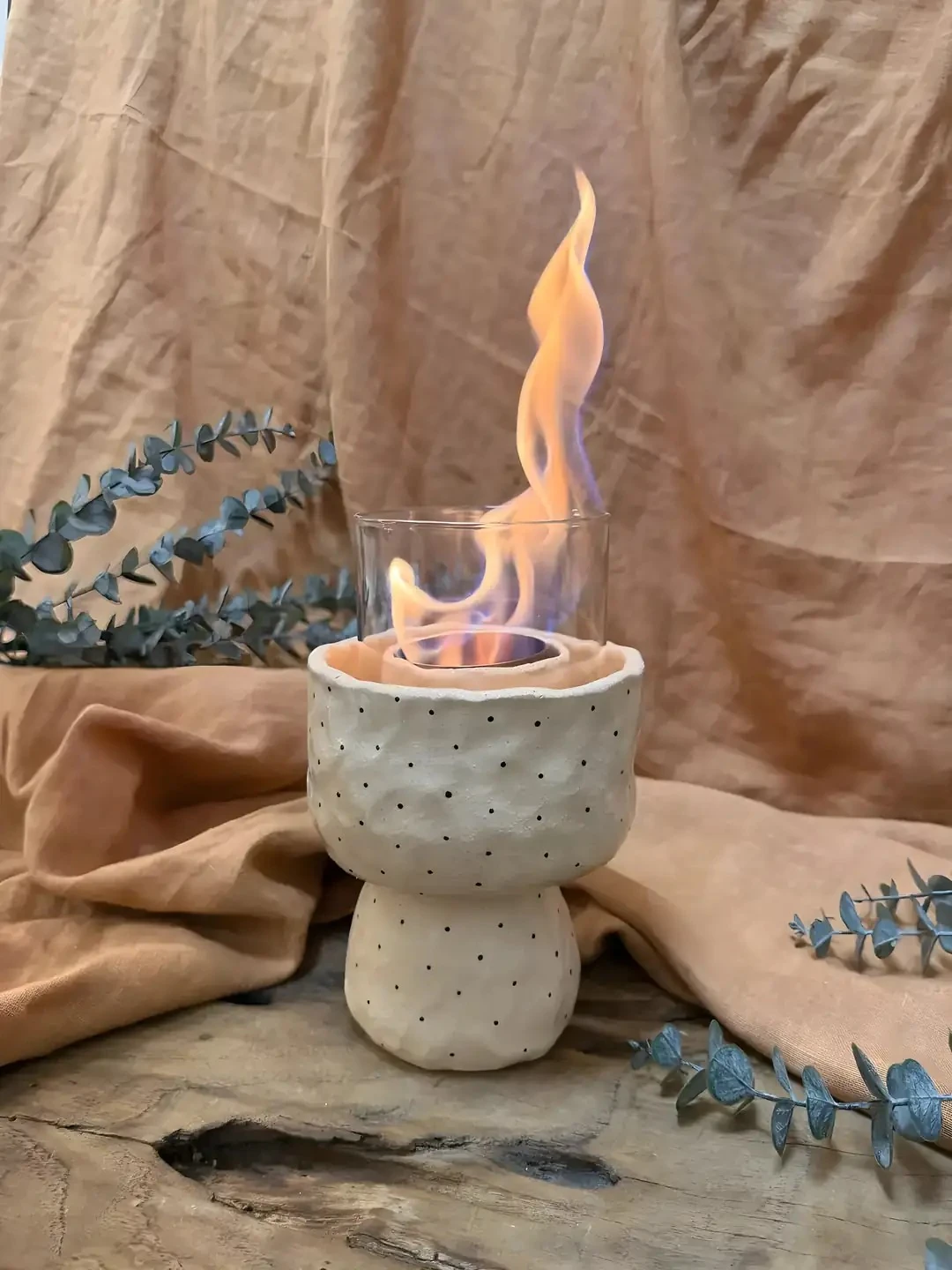 El Yapımı Seramik Masa Üstü Ateş Çukuru – Stoneware