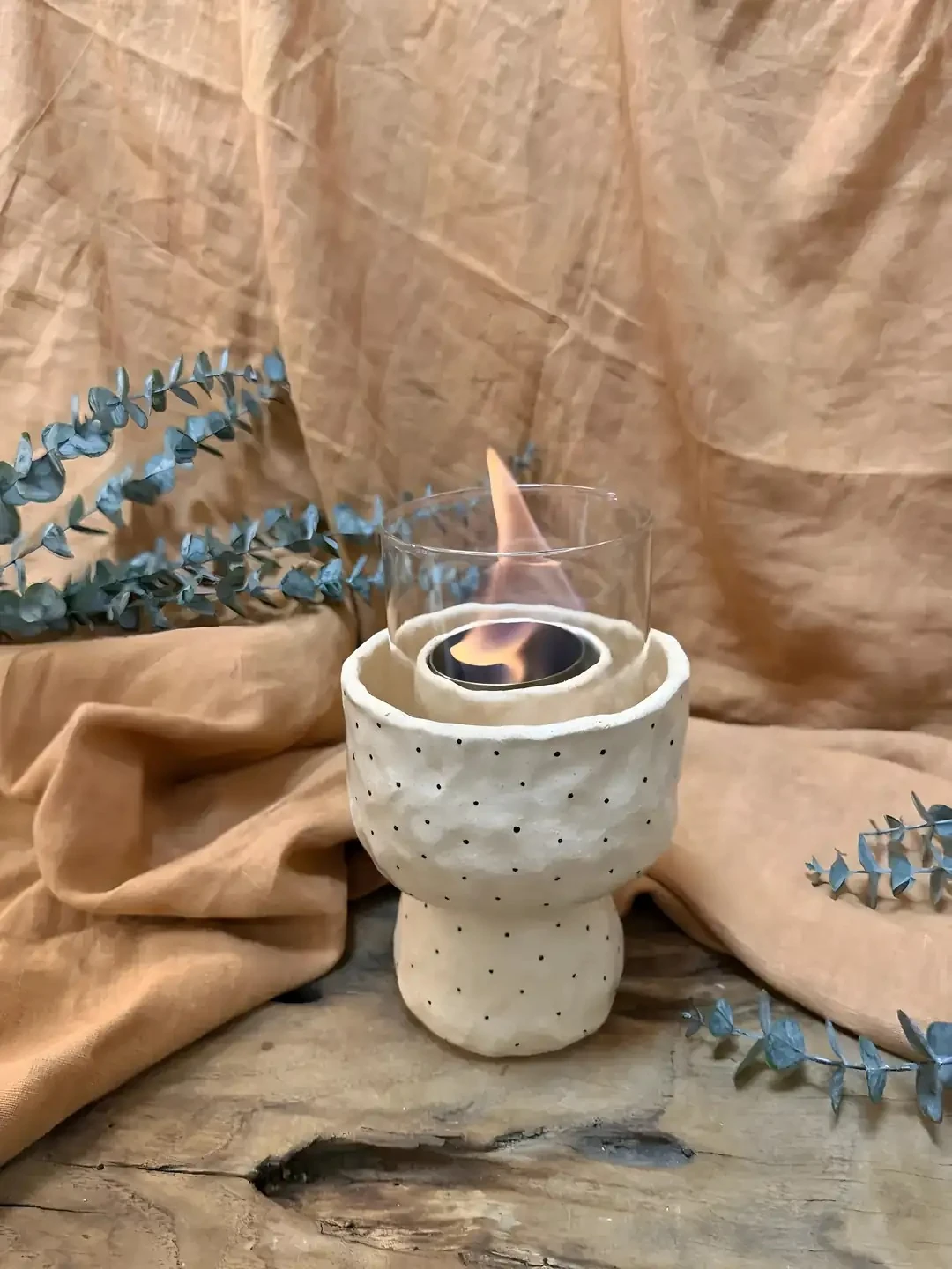 El Yapımı Seramik Masa Üstü Ateş Çukuru – Stoneware