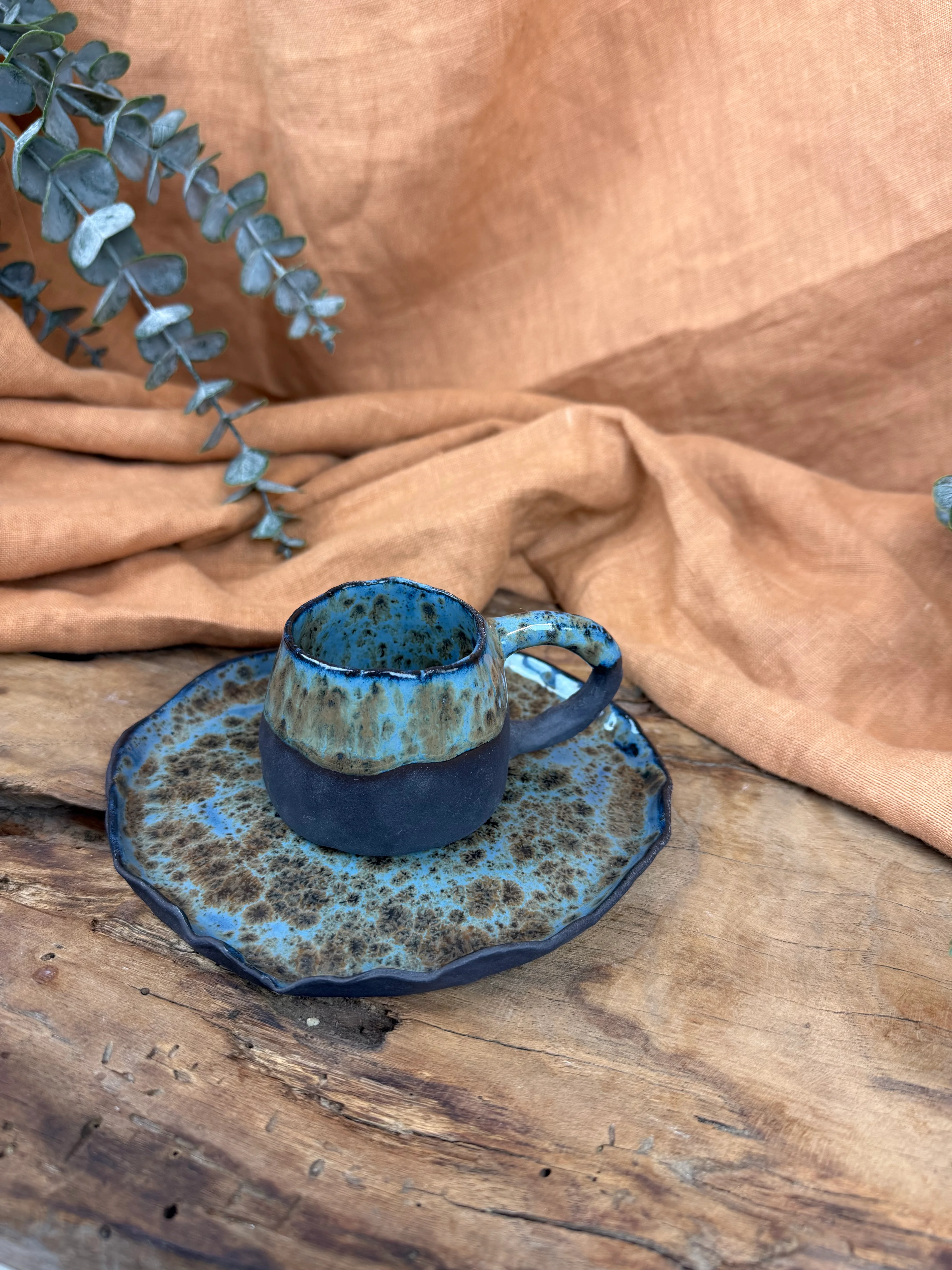 Doğal Dokulu Stoneware Kahve Fincanı – 100 ml