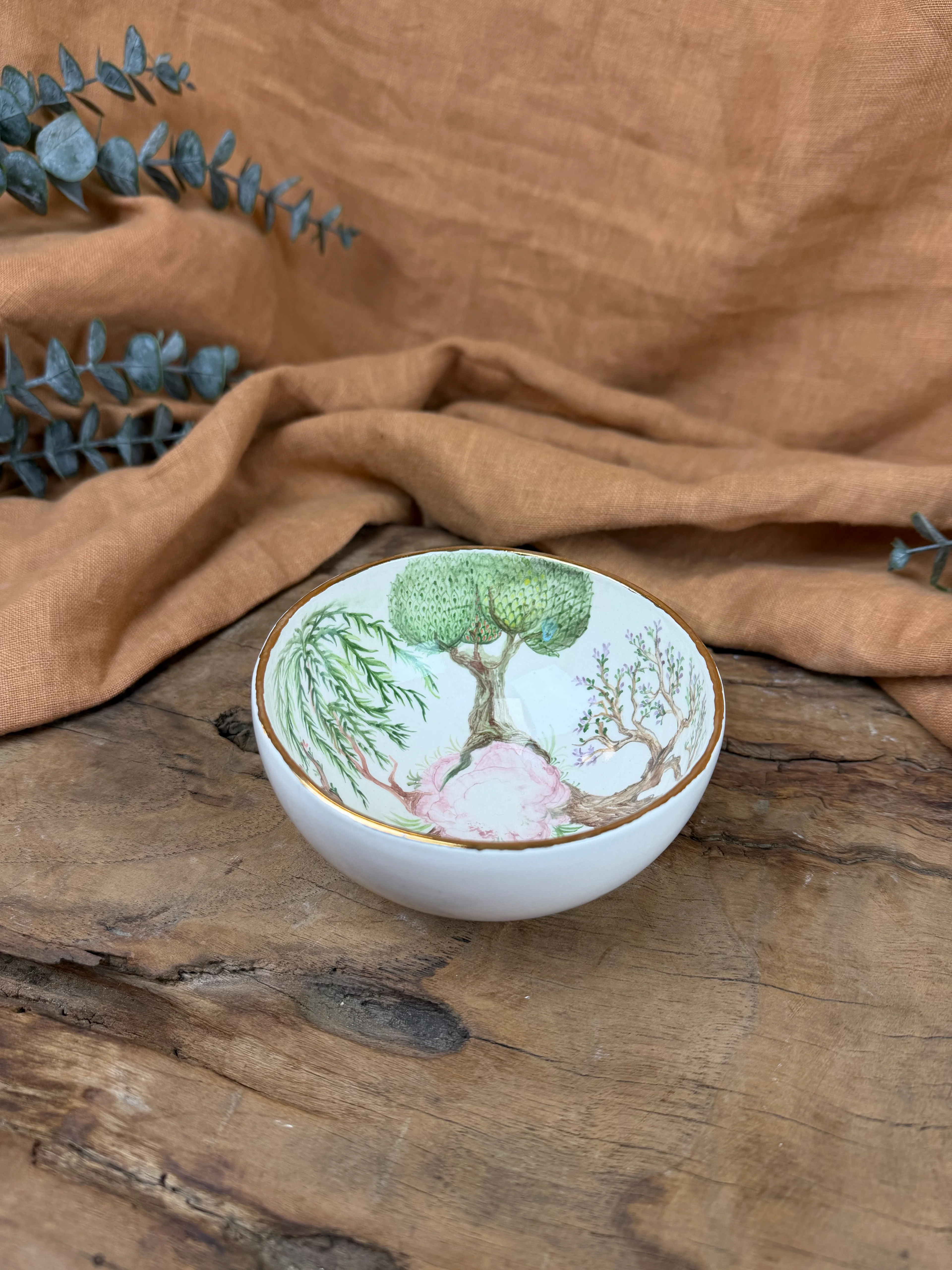 El Boyaması Çerez Kasesi (24k altın detaylı)