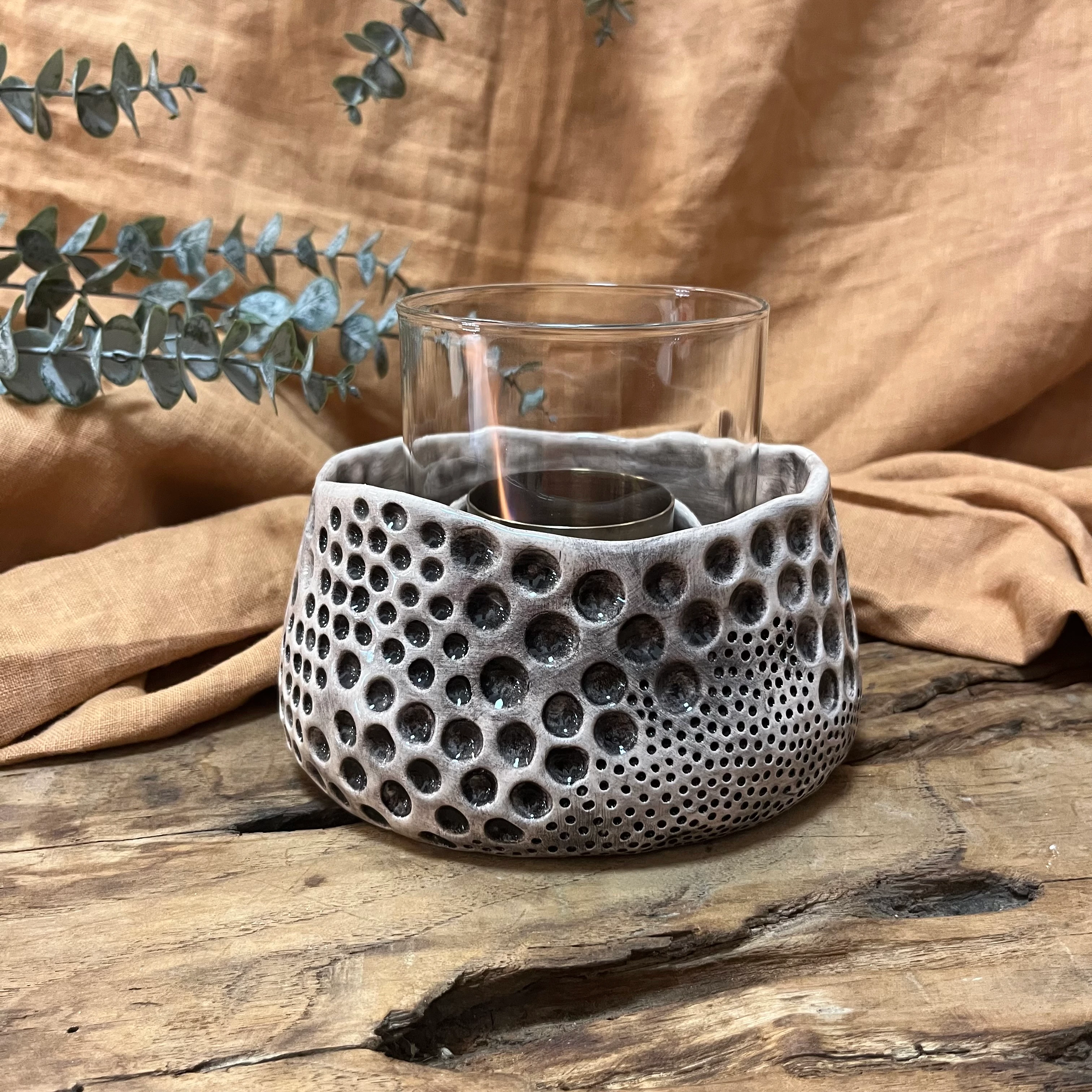 EL YAPIMI SERAMİK MASA ÜSTÜ ATEŞ ÇUKURU