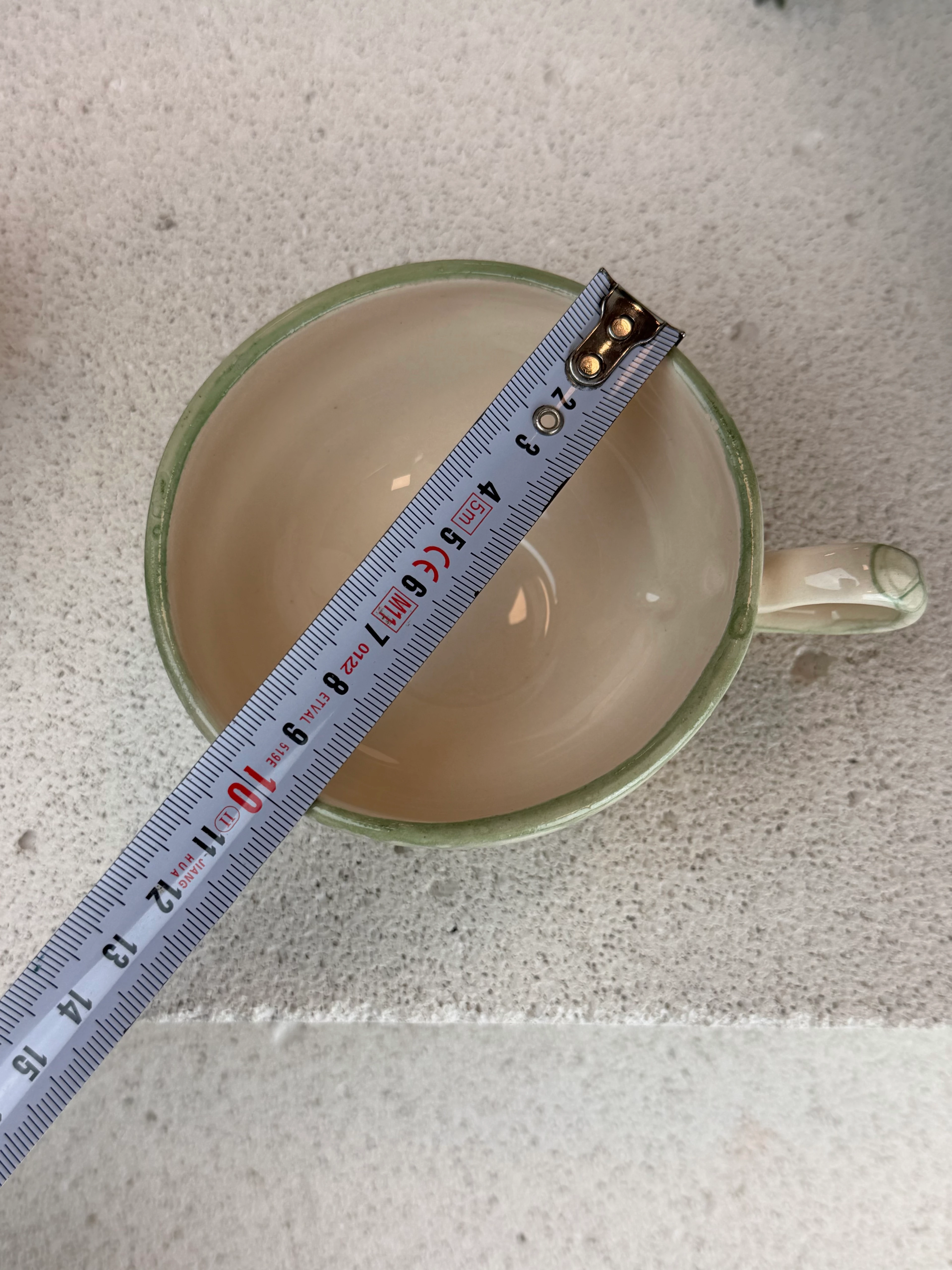 Yeşil Bubble Desenli Ayaklı Fincan (200ml)