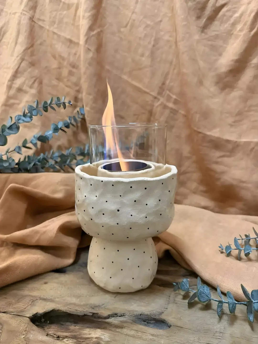 El Yapımı Seramik Masa Üstü Ateş Çukuru – Stoneware