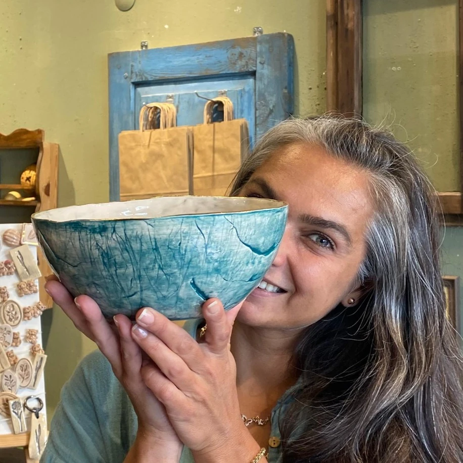 STONWARE 24K ALTIN DETAYLI BÜYÜK MAVİ KASE