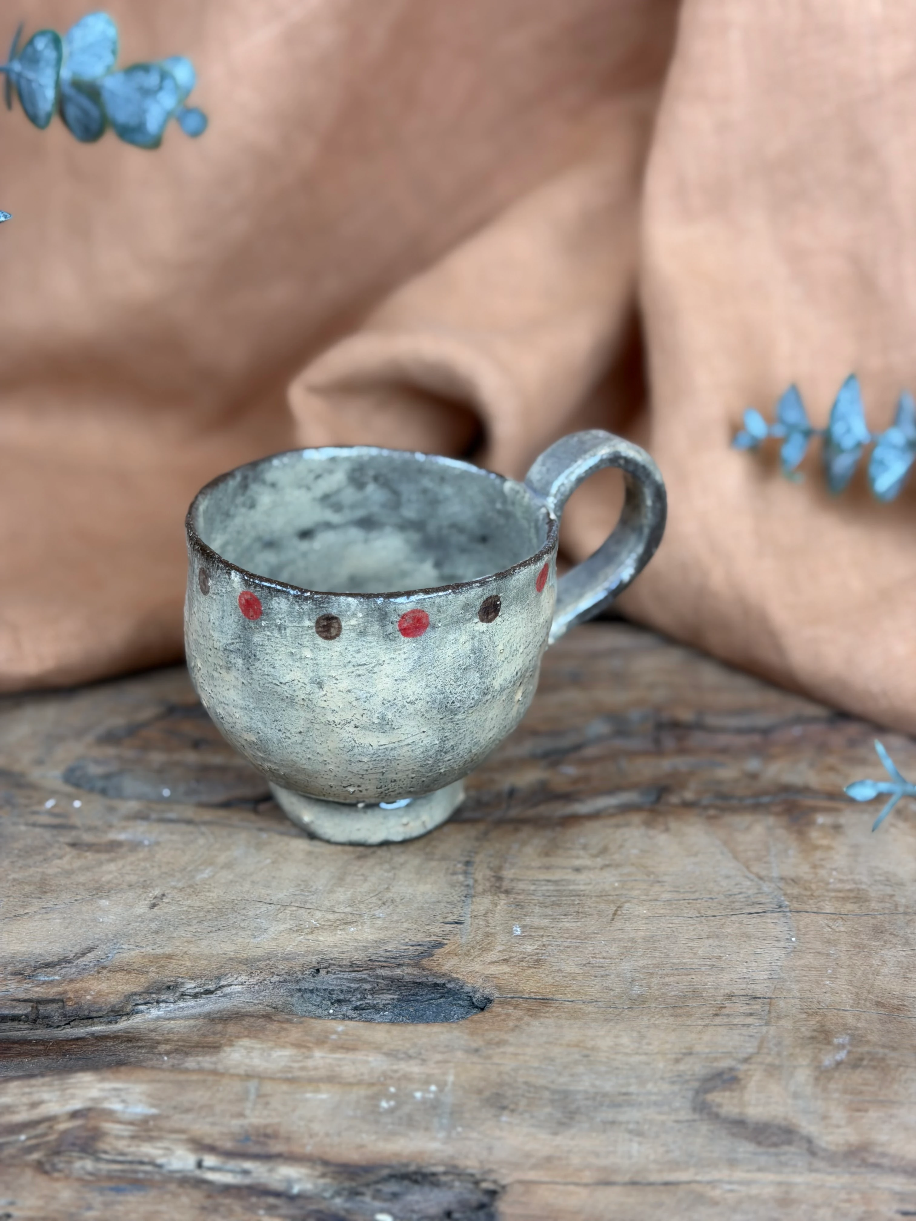El Yapımı Stoneware çay / kahve fincanı