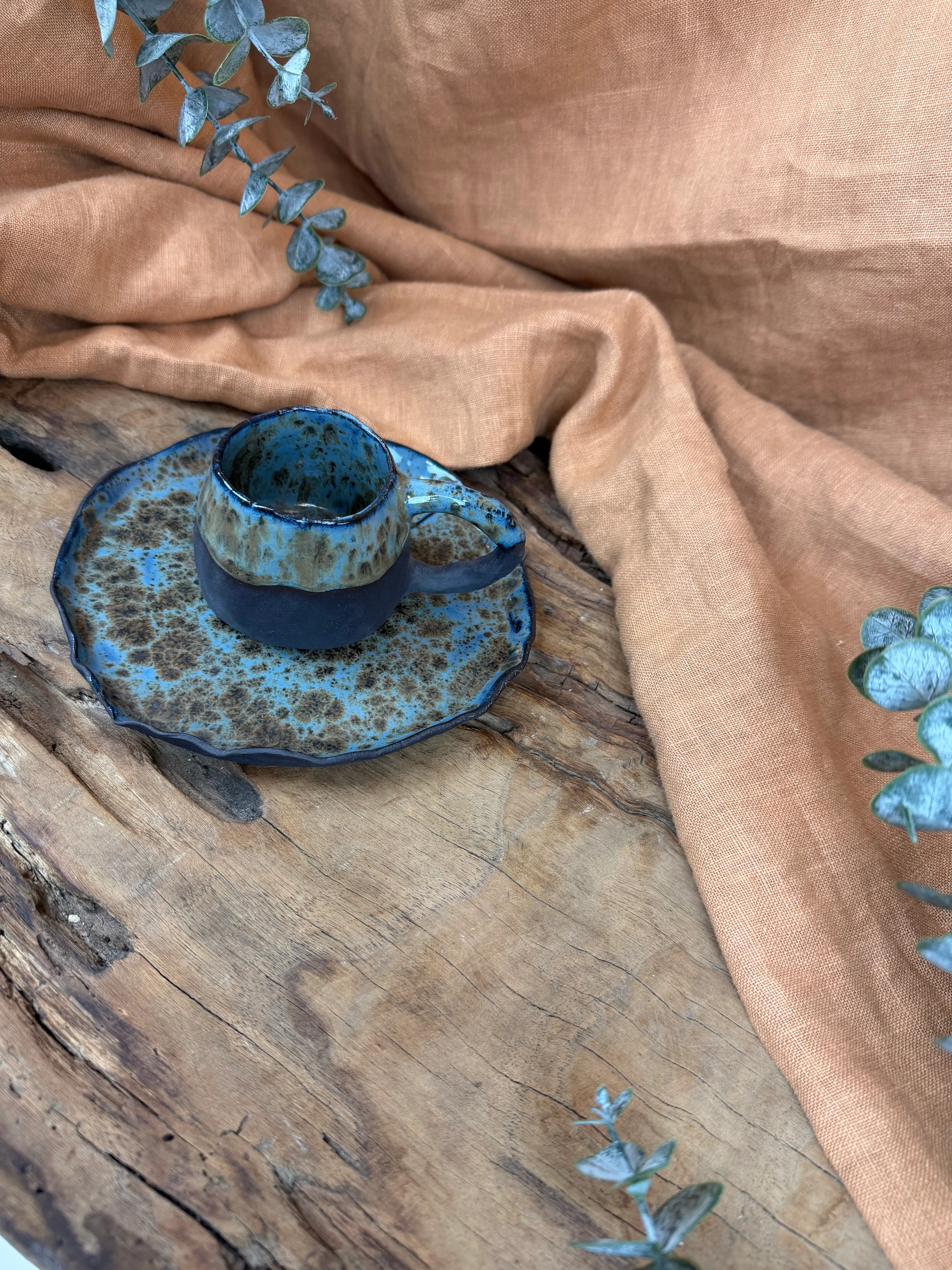 Doğal Dokulu Stoneware Kahve Fincanı – 100 ml