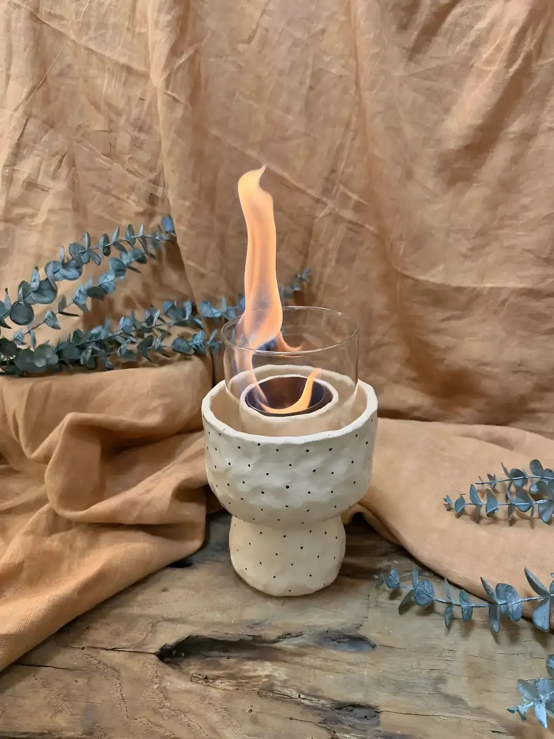 El Yapımı Seramik Masa Üstü Ateş Çukuru – Stoneware