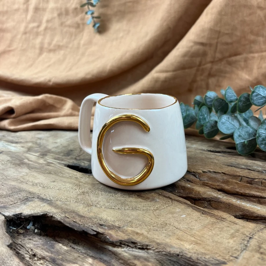 24K ALTIN DETAYLI "G" HARFLİ 250ml MUG