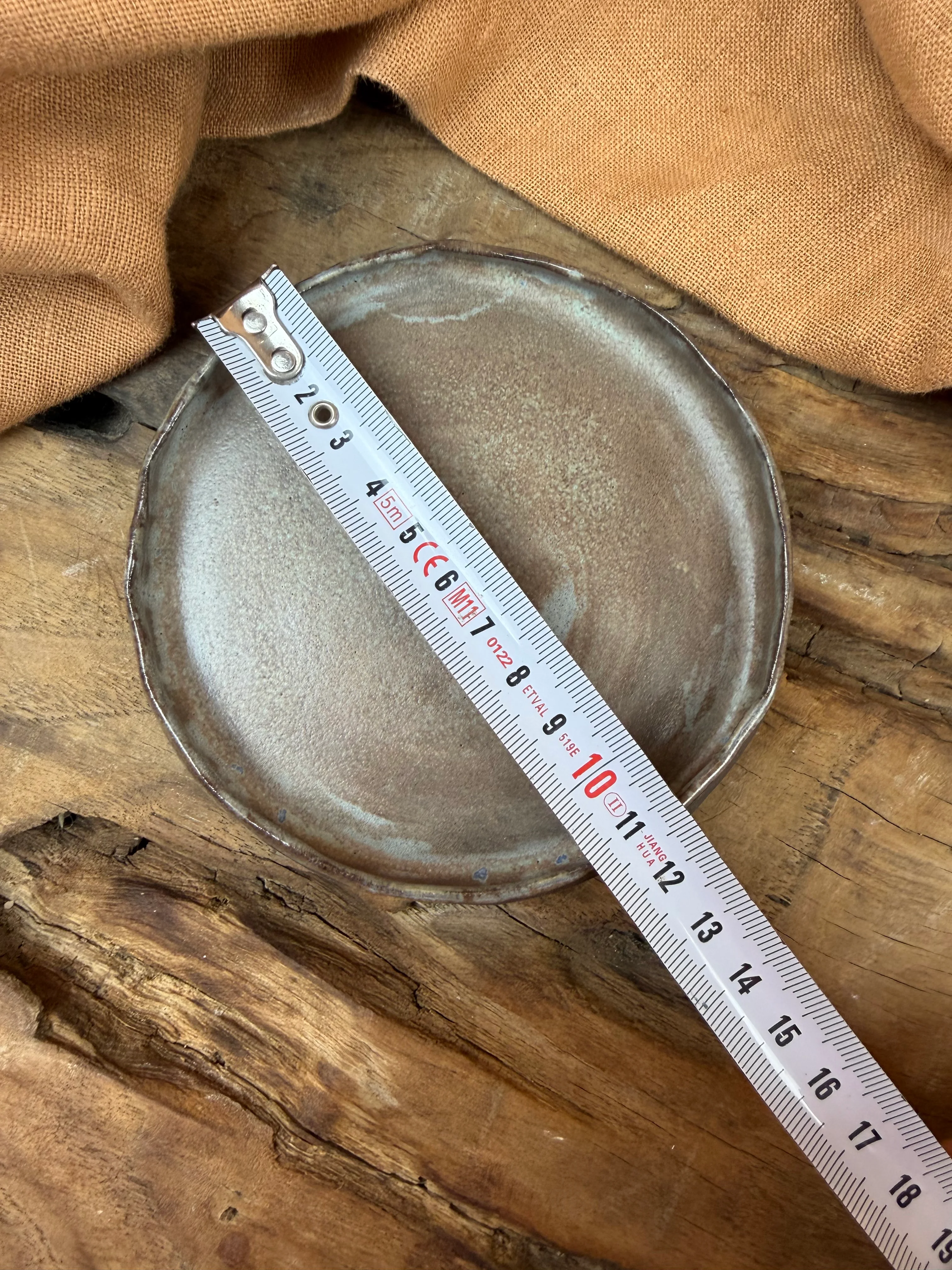 El Yapımı Stoneware Kahve Seti (100 ml, Koyu Kahverengi & Eskitme Mavi Tonları)