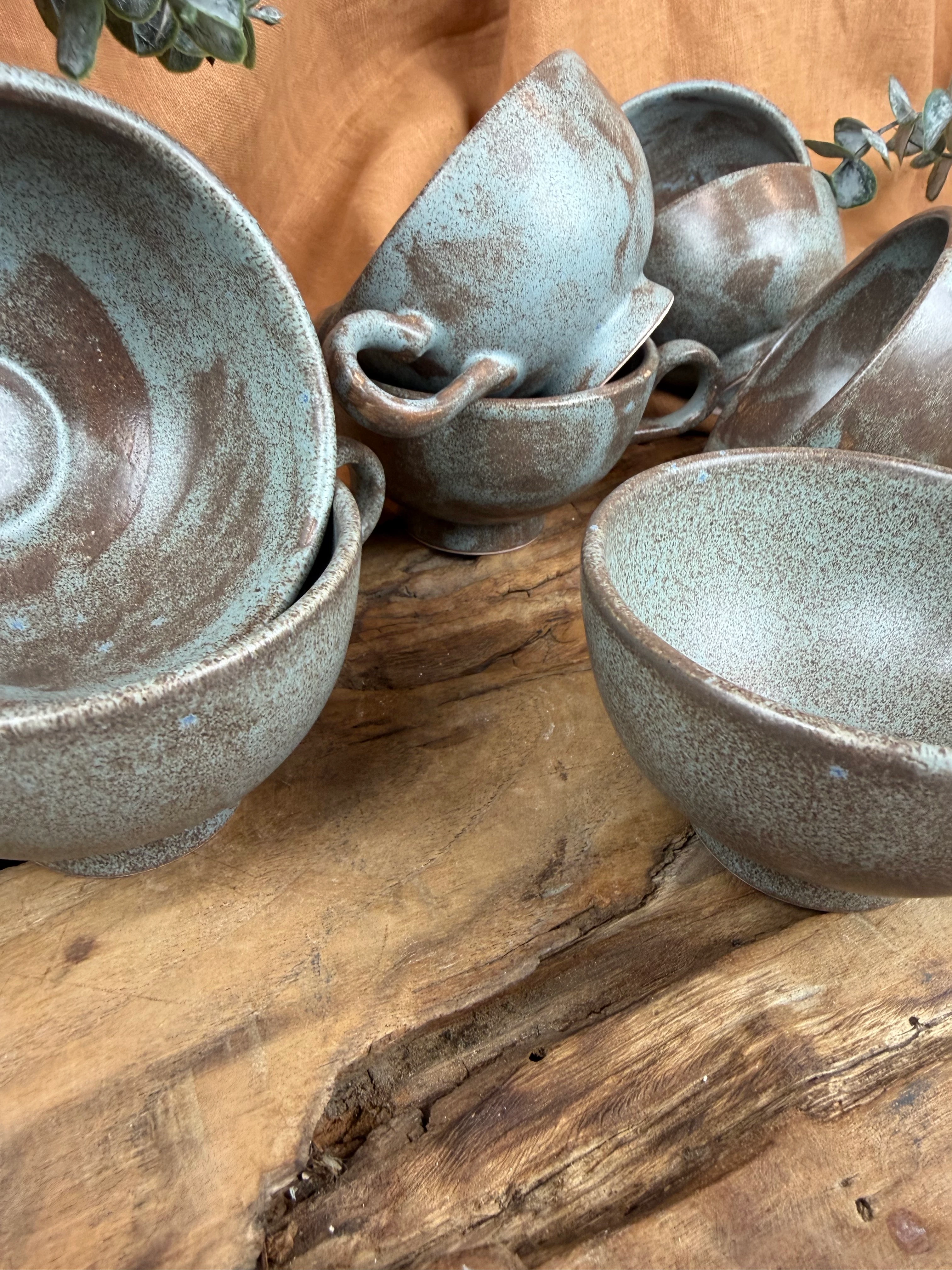 Mavi-kahve eskitme çay/kahve fincanı