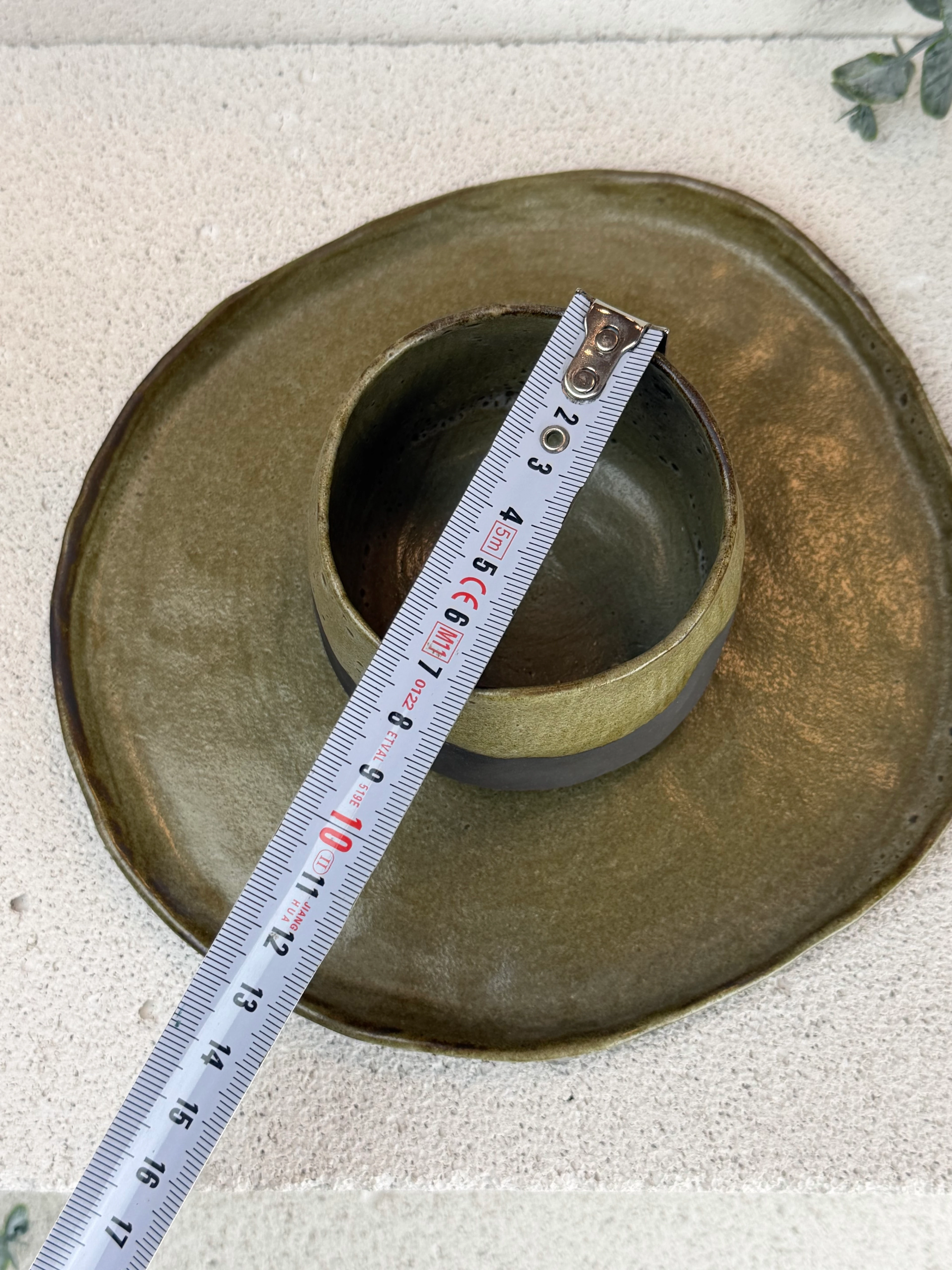 El Yapımı Stoneware Fincan & Tabak – Toprak Tonları, 200 ml