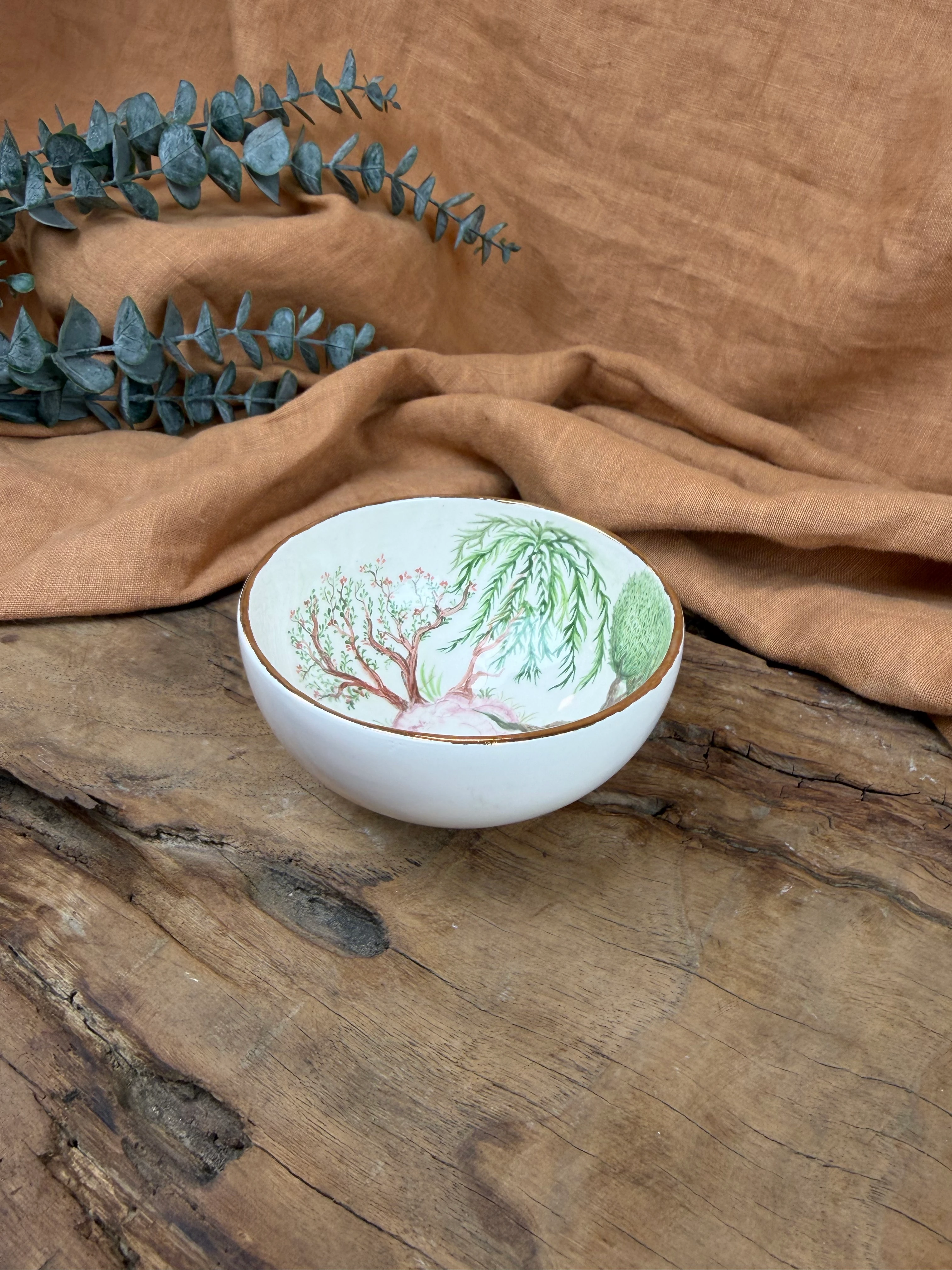 El Boyaması Çerez Kasesi (24k altın detaylı)