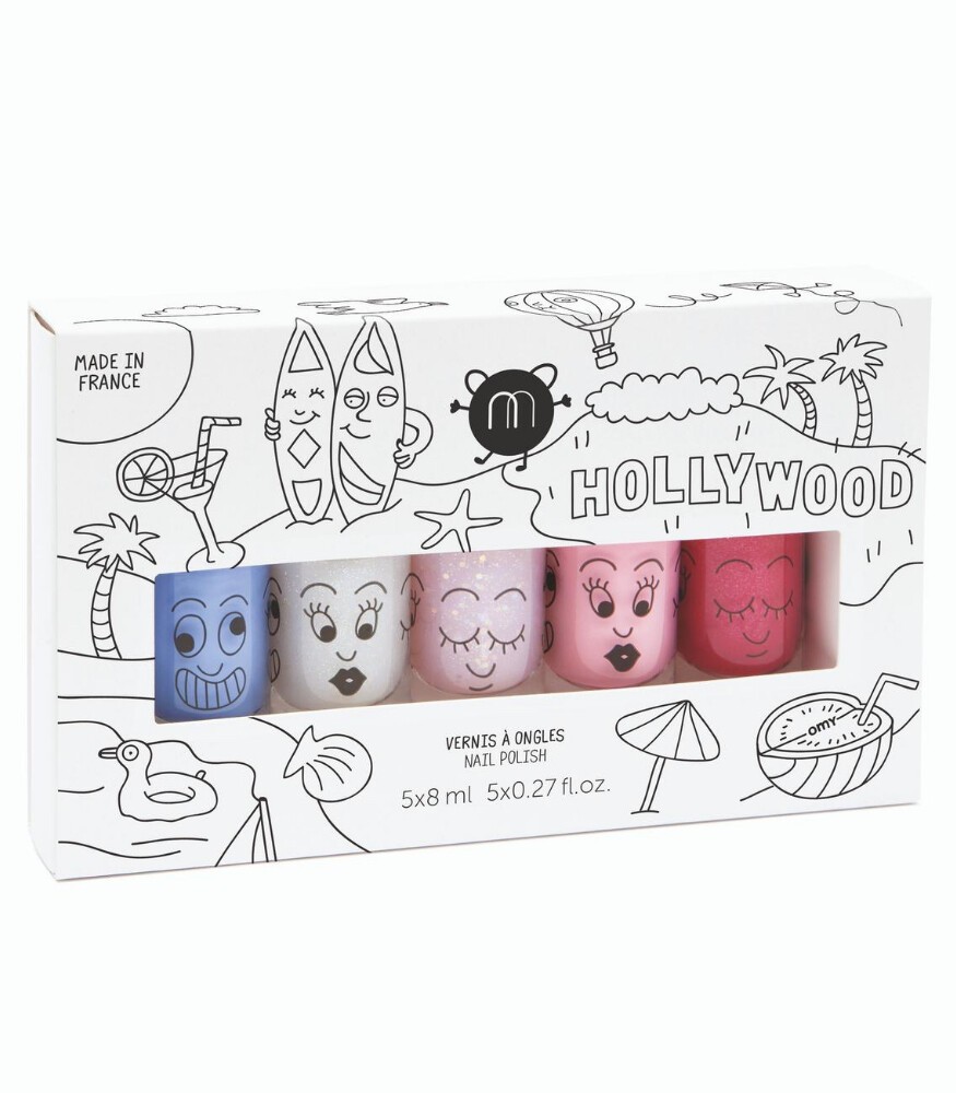 Nailmatic Kids Su Bazlı Çocuk Tırnak Cilası 5'li Set // Hollywood 