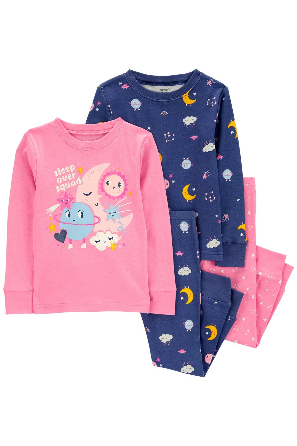 Küçük Kız Çocuk Pijama Set 4'lü Paket