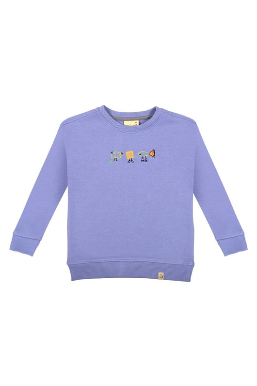 Bisiklet Yaka Çocuk Sweatshirt - Lila/Mor