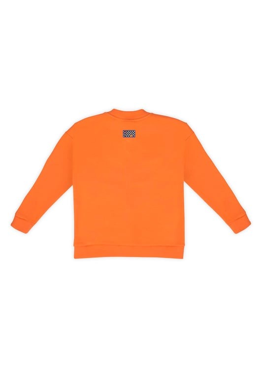 Bisiklet Yaka Fermuarlı Çocuk Ceket / Sweatshirt - Turuncu