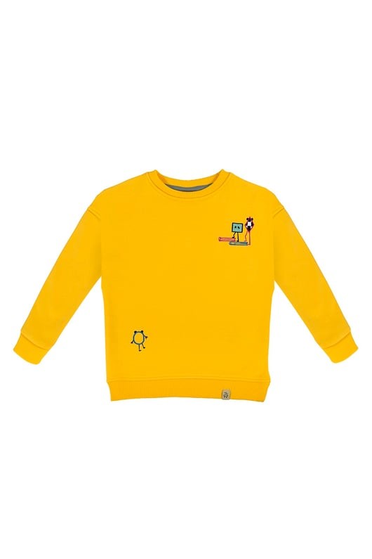 Bisiklet Yaka Çocuk Sweatshirt - Sarı