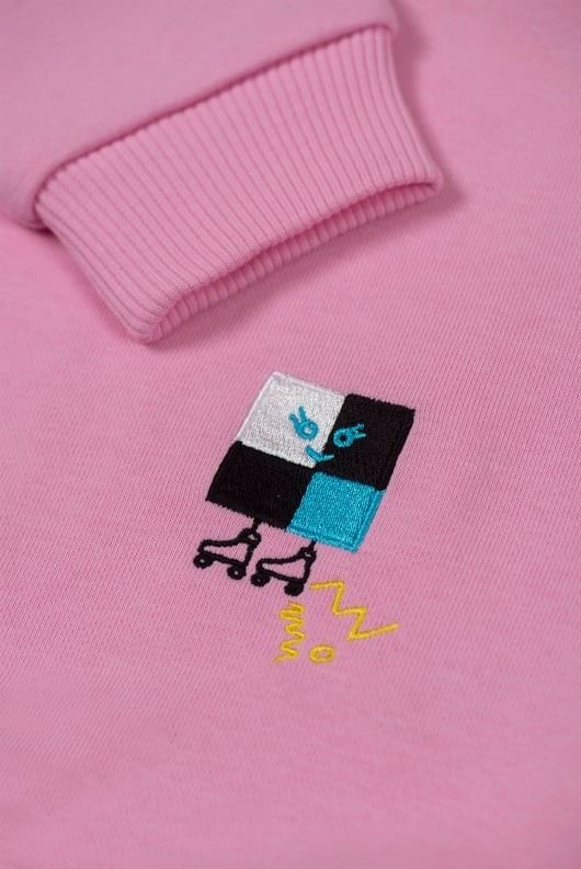 Bisiklet Yaka Çocuk Sweatshirt - Pembe