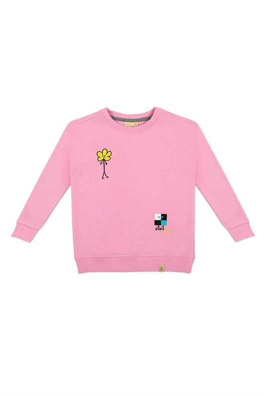 Bisiklet Yaka Çocuk Sweatshirt - Pembe