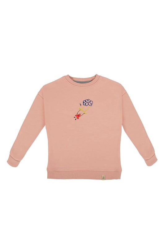 Bisiklet Yaka Çocuk Sweatshirt - Pembe