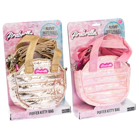 GİRABRİLLA KEDİ KULAKLI PUFFER OMUZ ÇANTASI - METALİK PEMBE
