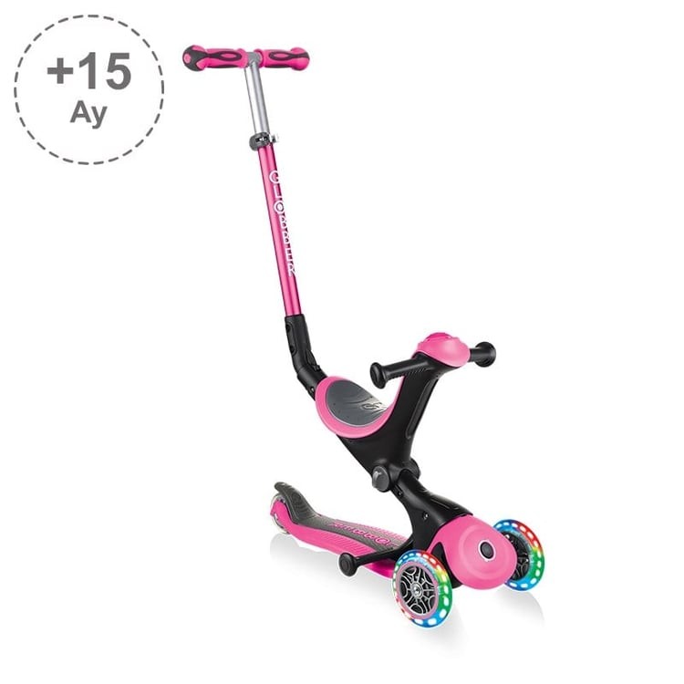 Globber Go Up Deluxe Işıklı Scooter - Pembe