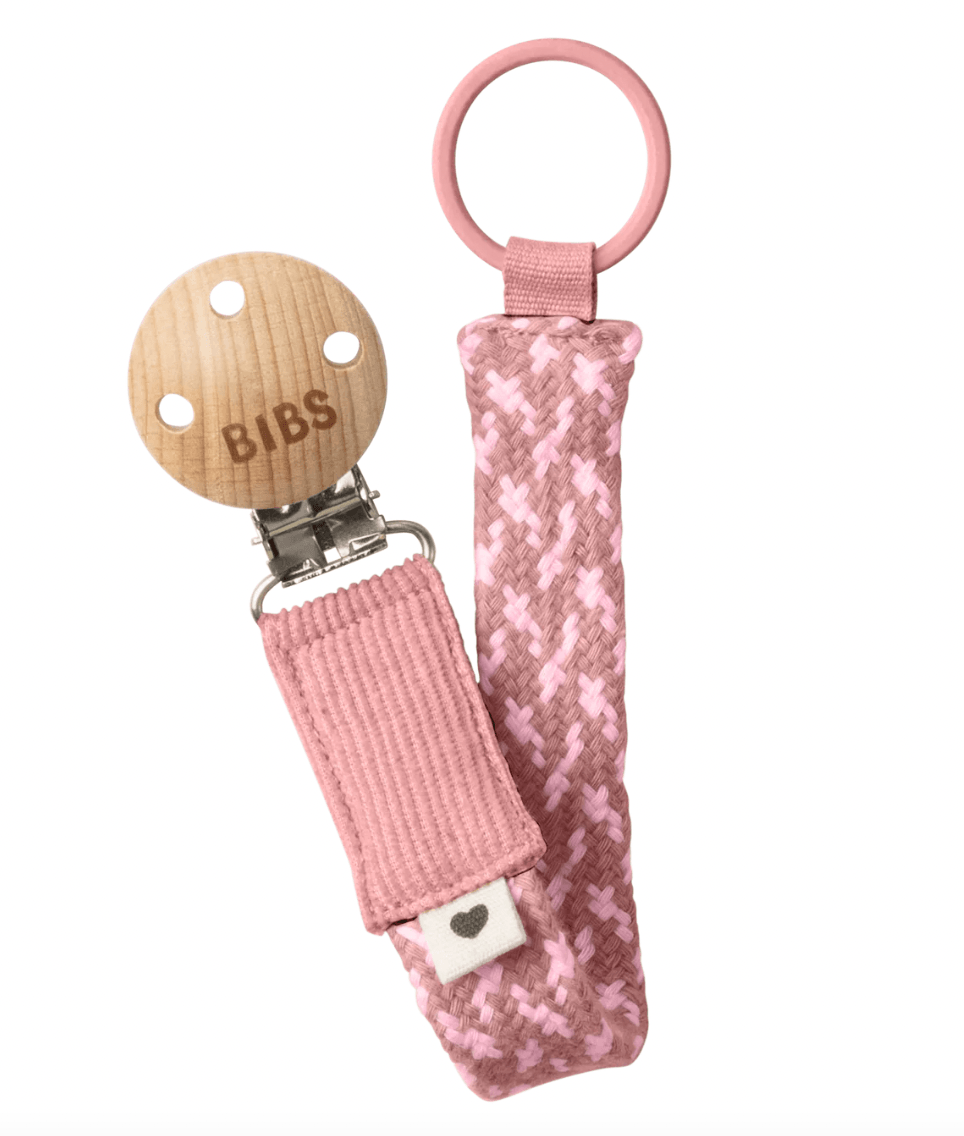 Bibs Paci Braid Emzik Askısı - Dusty Pink/Baby Pink