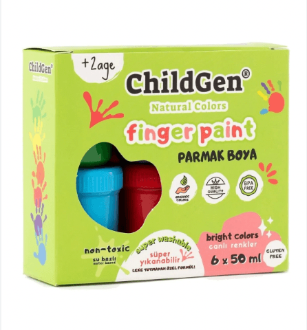 ChildGen Süper Yıkanabilir 50 ml 6'lı Parmak Boya Seti