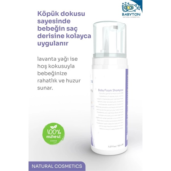 Yenidoğan Konak Önleyici Doğal ve Organik Köpük Şampuan 150 ml